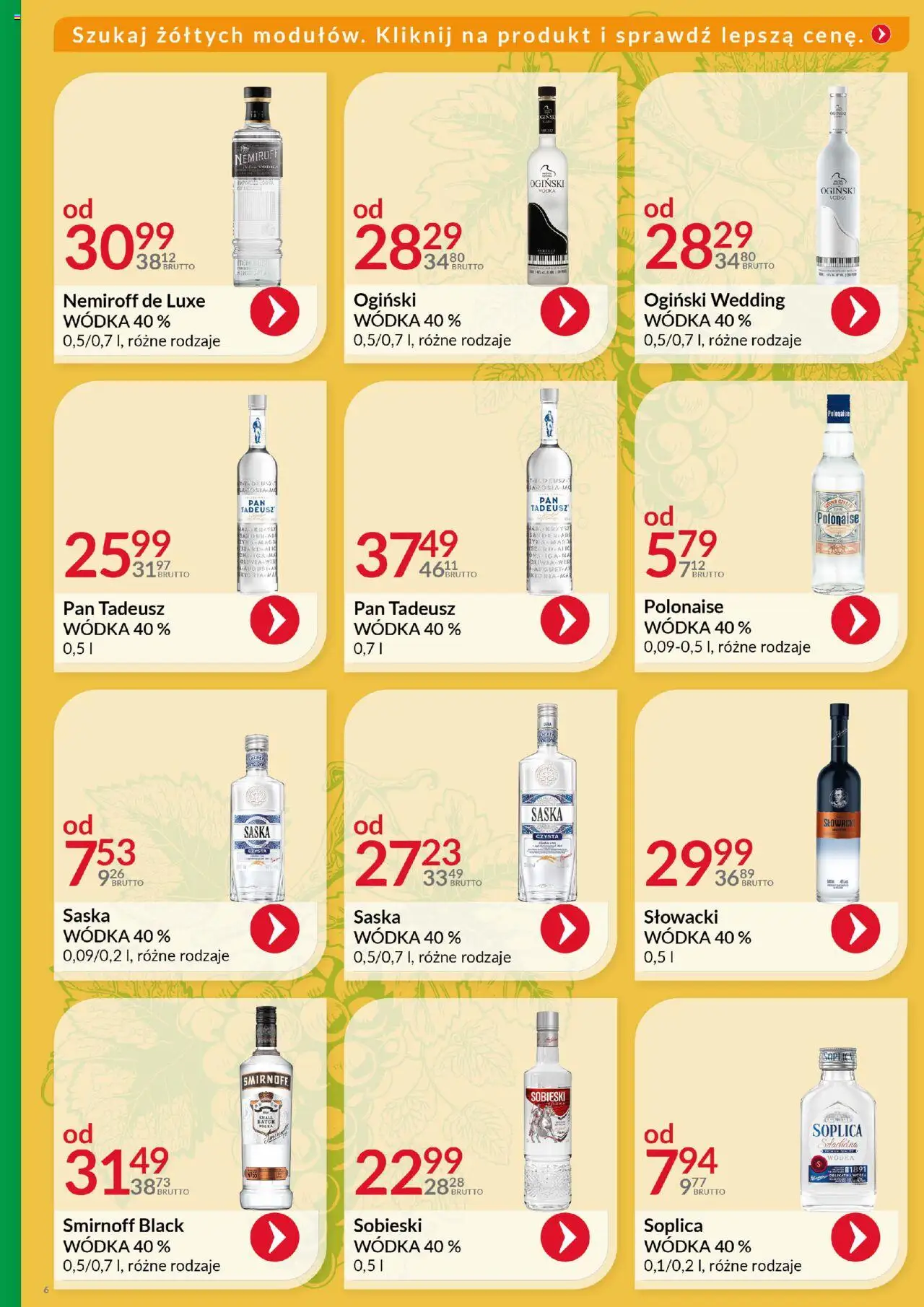 Eurocash Gazetka - Katalog Alkoholowy od 01.06.2025 | Strona: 6 | Produkty: Ogiński, Pan Tadeusz Wódka, Soplica wódka, Wódka