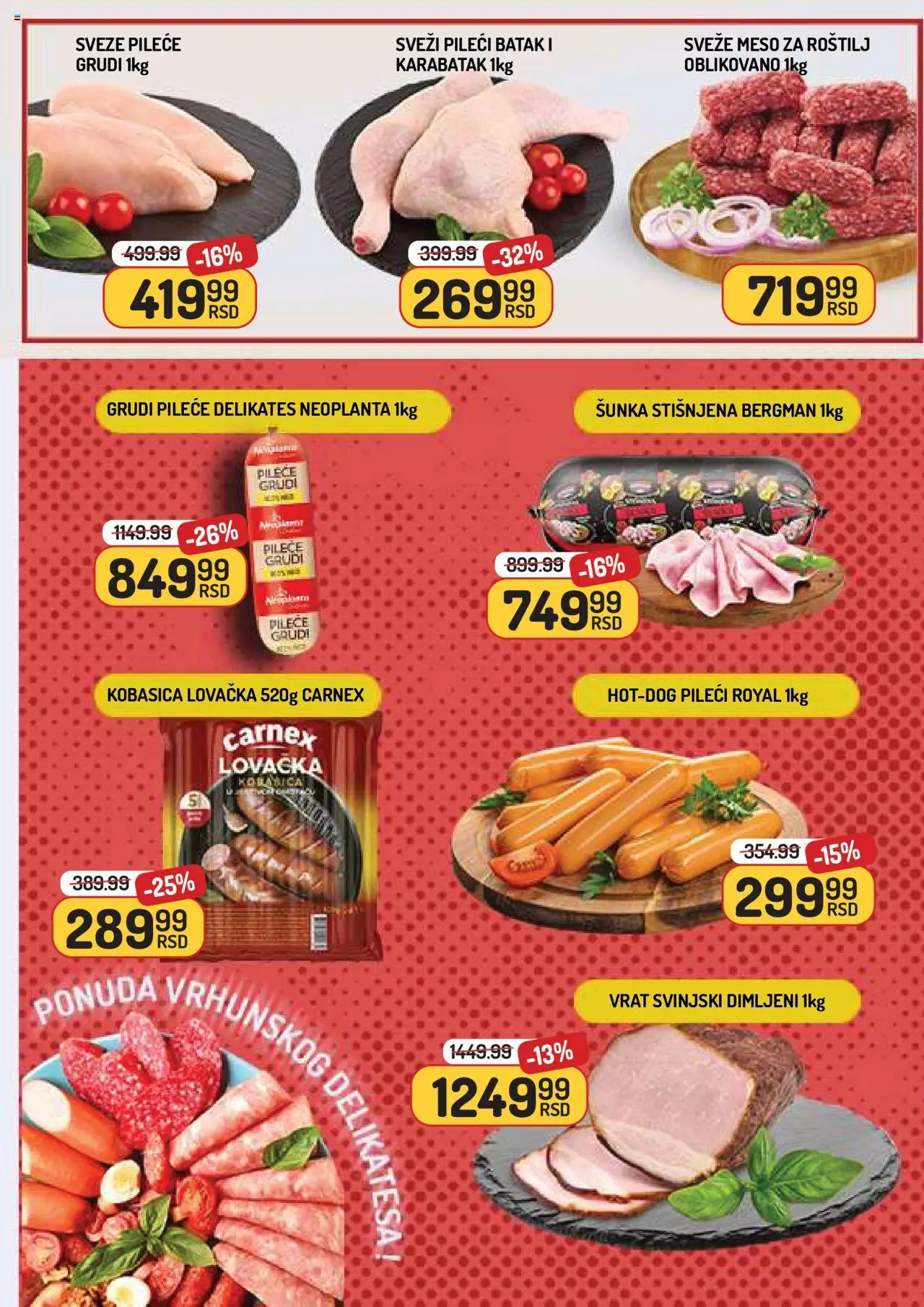 Aman katalog - važi od 15.08.2025 | Strana: 2 | Proizvode: Pileće grudi, Šunka, Kobasica, Roštilj