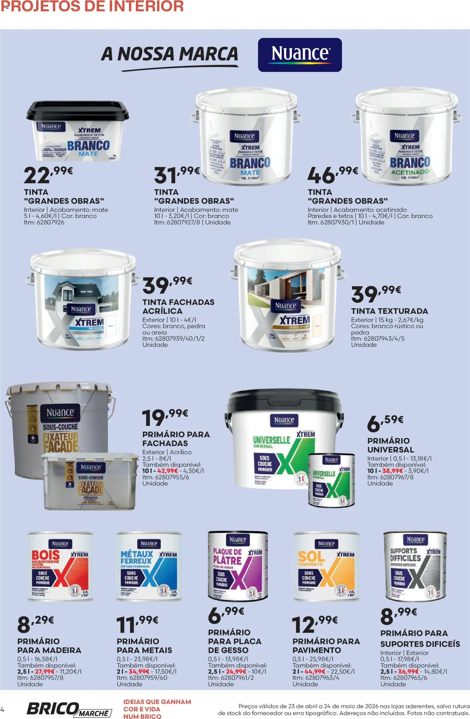 BricoMarché F06 - Folheto Catálogo Projetos de Interior │ válido de 23.04.2026 | Página: 4 | Produtos: Areia, Tinta