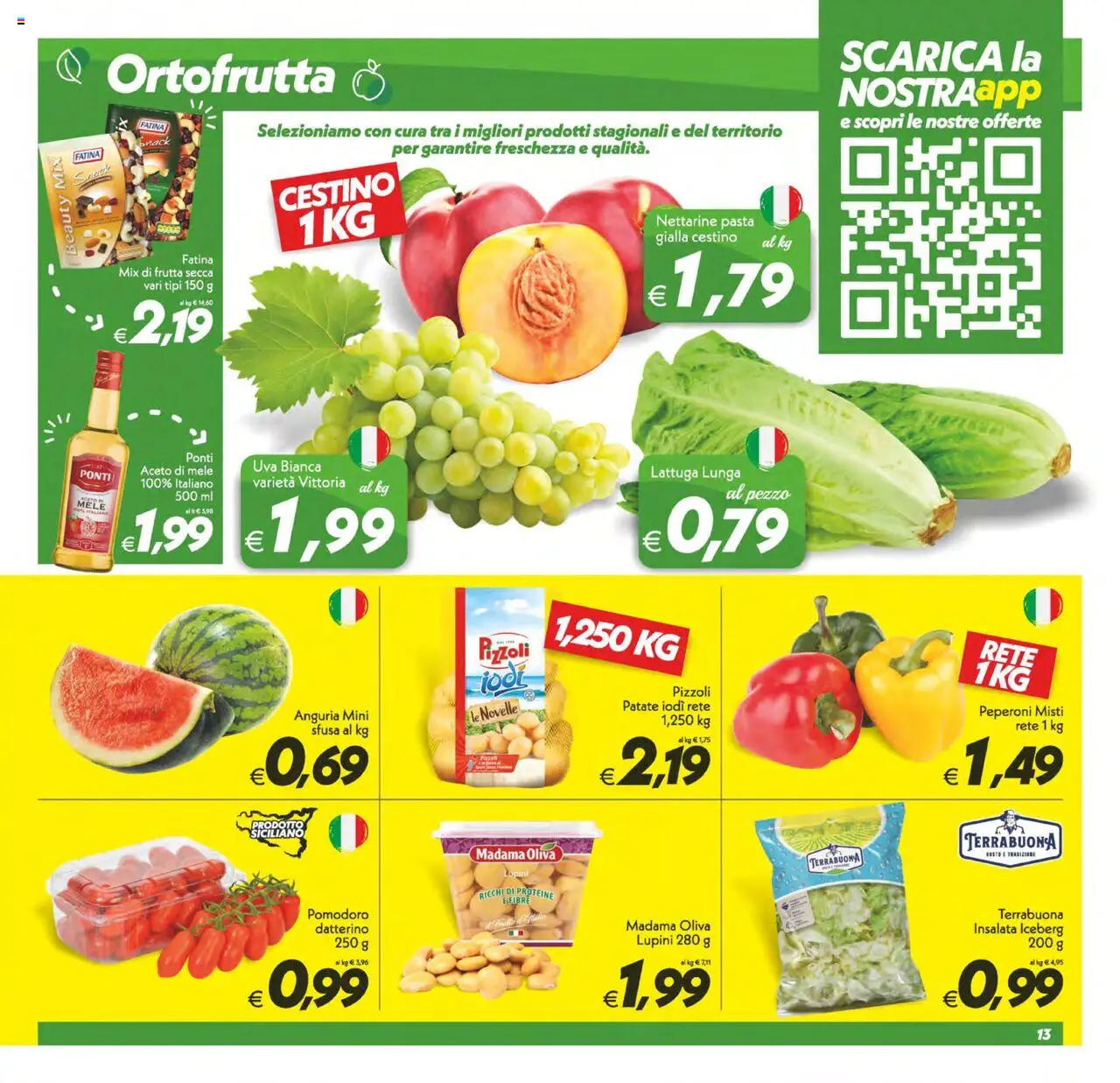 Volantino SuperConveniente del 24.07.2025 | Pagina: 13 | Prodotti: Lupini, Aceto di mele, Patate, Aceto