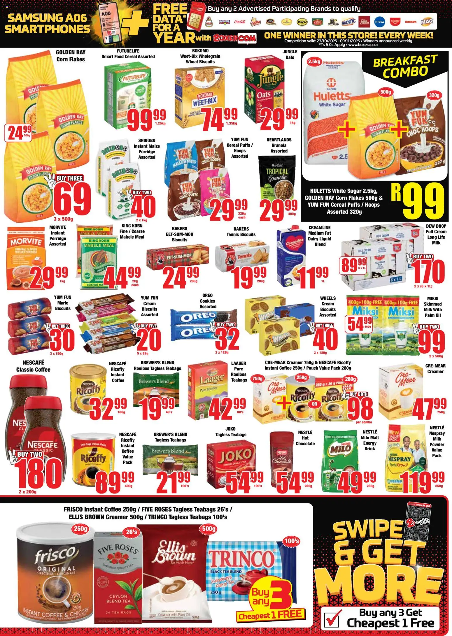 New Boxer catalogue – valid from 23.10.2025 | Page: 5 | Products: Coffee, Tea, Flakes, Sugar
