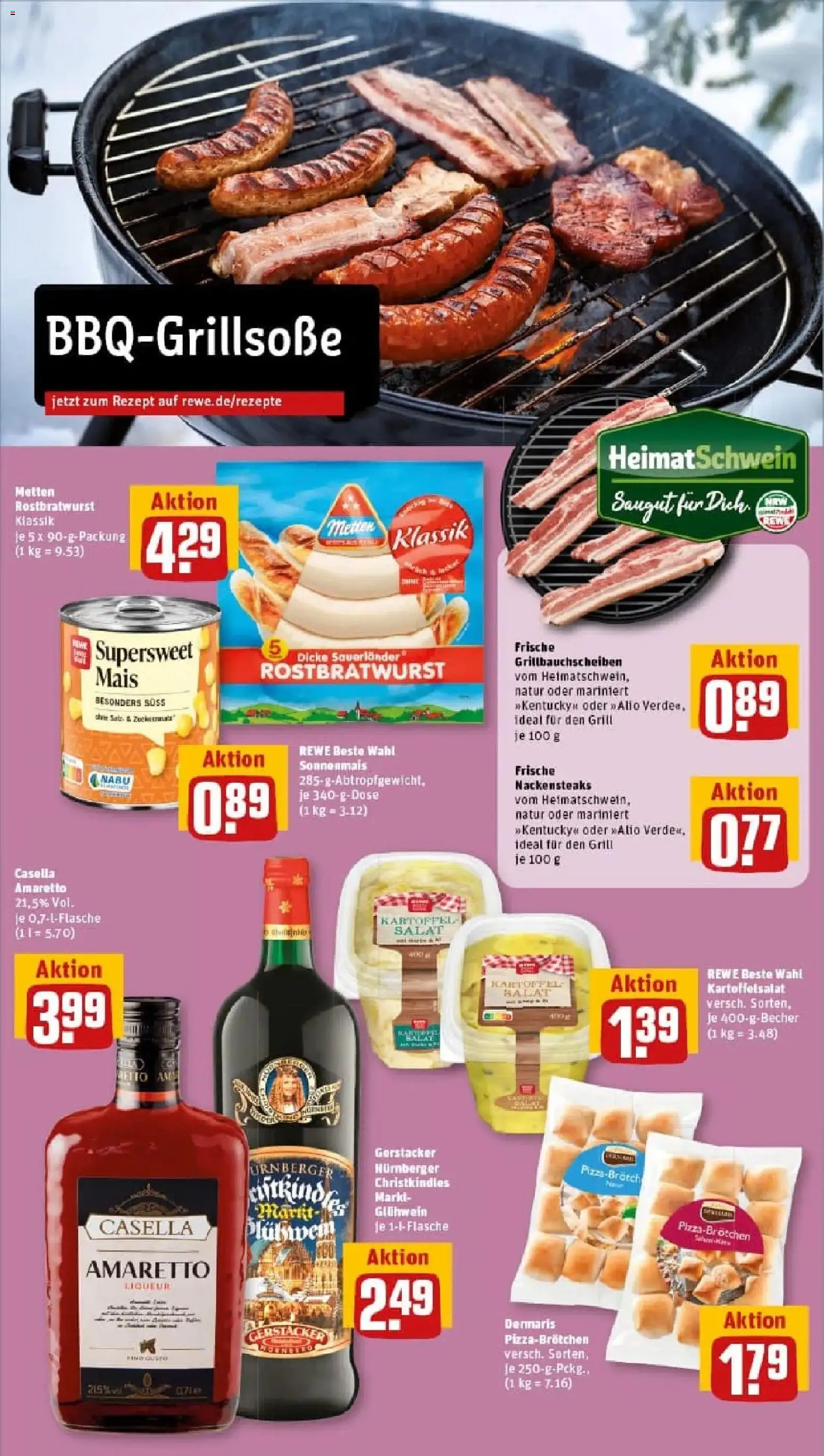 Rewe prospekt Dortmund	 – gültig ab 02.02.2026 | Seite: 21 | Produkte: Nackensteaks, Grill, Pizza, Salat