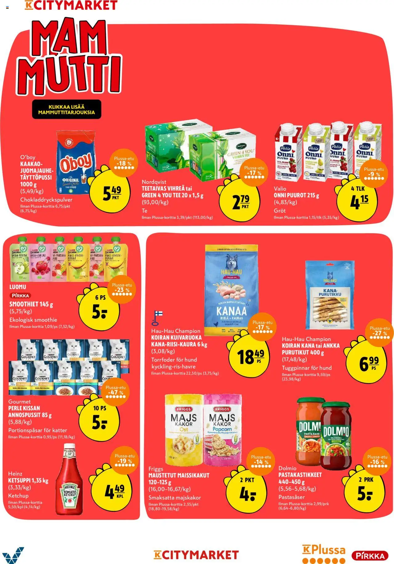 K-Citymarket tarjoukset – voimassa 16.10.2025 alkaen | Sivu: 20 | Tuotteet: Kana, Tee, Pasta, Ketsuppi
