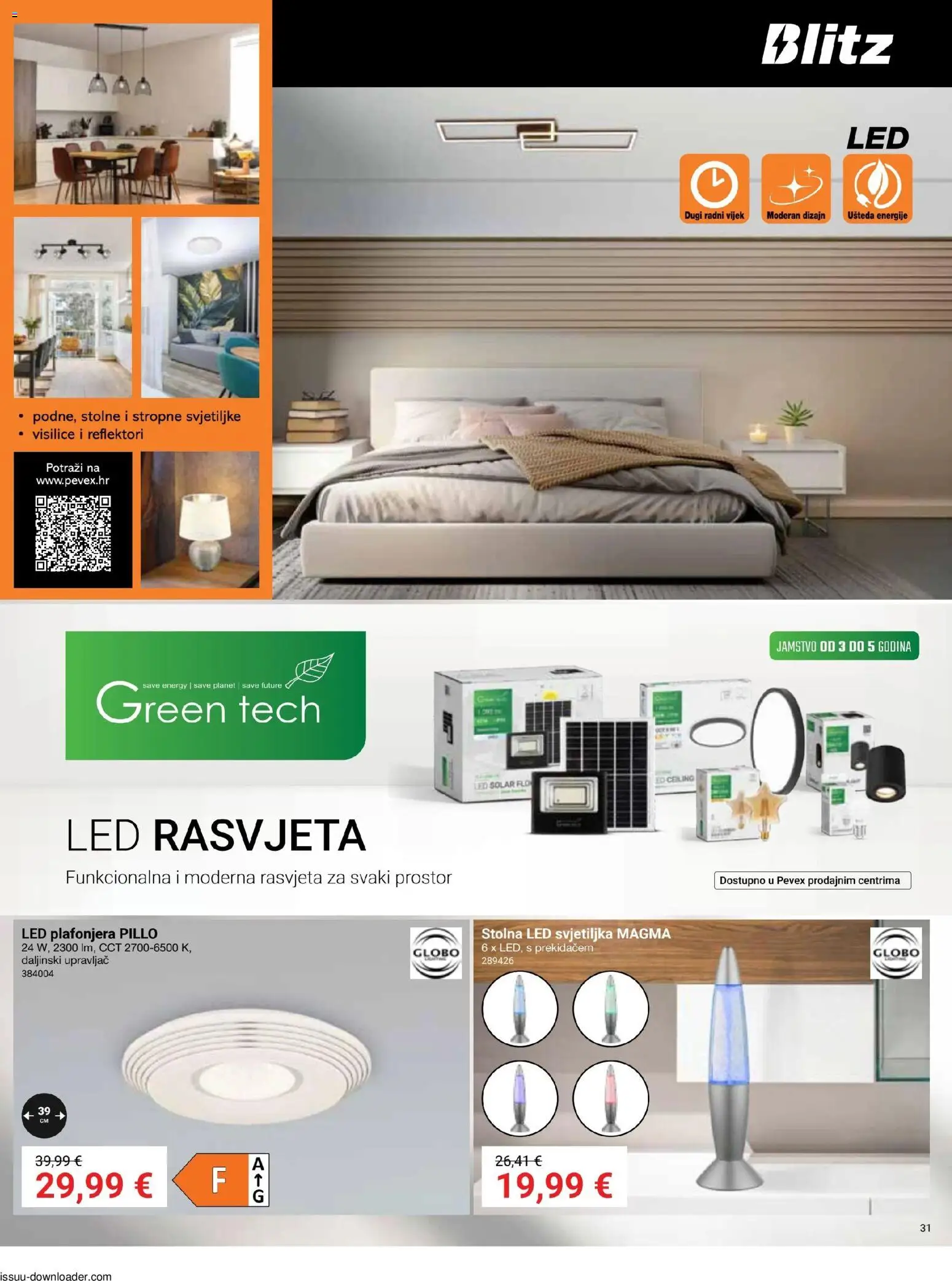 Pevex katalog | vrijedi od 08.01.2026 | Stranica: 31 | Proizvodi: Svjetiljka, Rasvjeta, Plafonjera