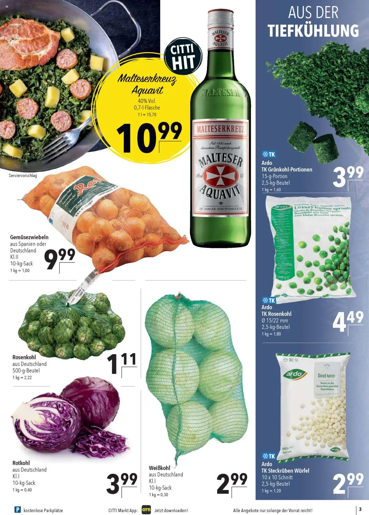 CITTI Markt Aktuelle Angebote für Profis – gültig ab 24.09.2025 | Seite: 3 | Produkte: Rotkohl, Zwiebeln