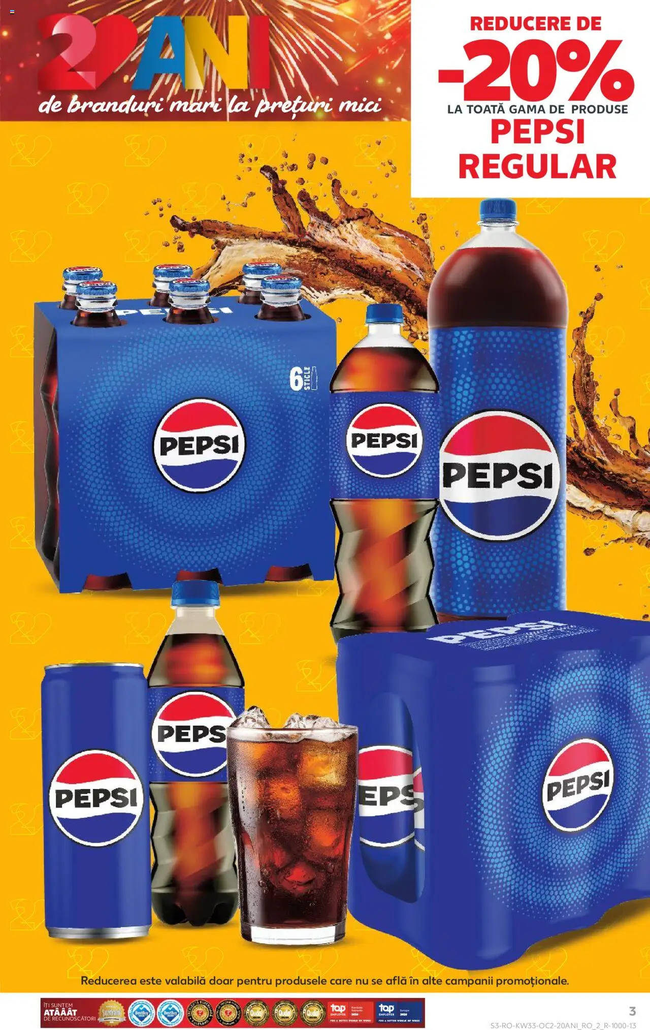 Kaufland RO akciós ujság - amely érvényes a következő dátumtól: 13.08.2025 | Oldal: 3 | Termékek: Pepsi