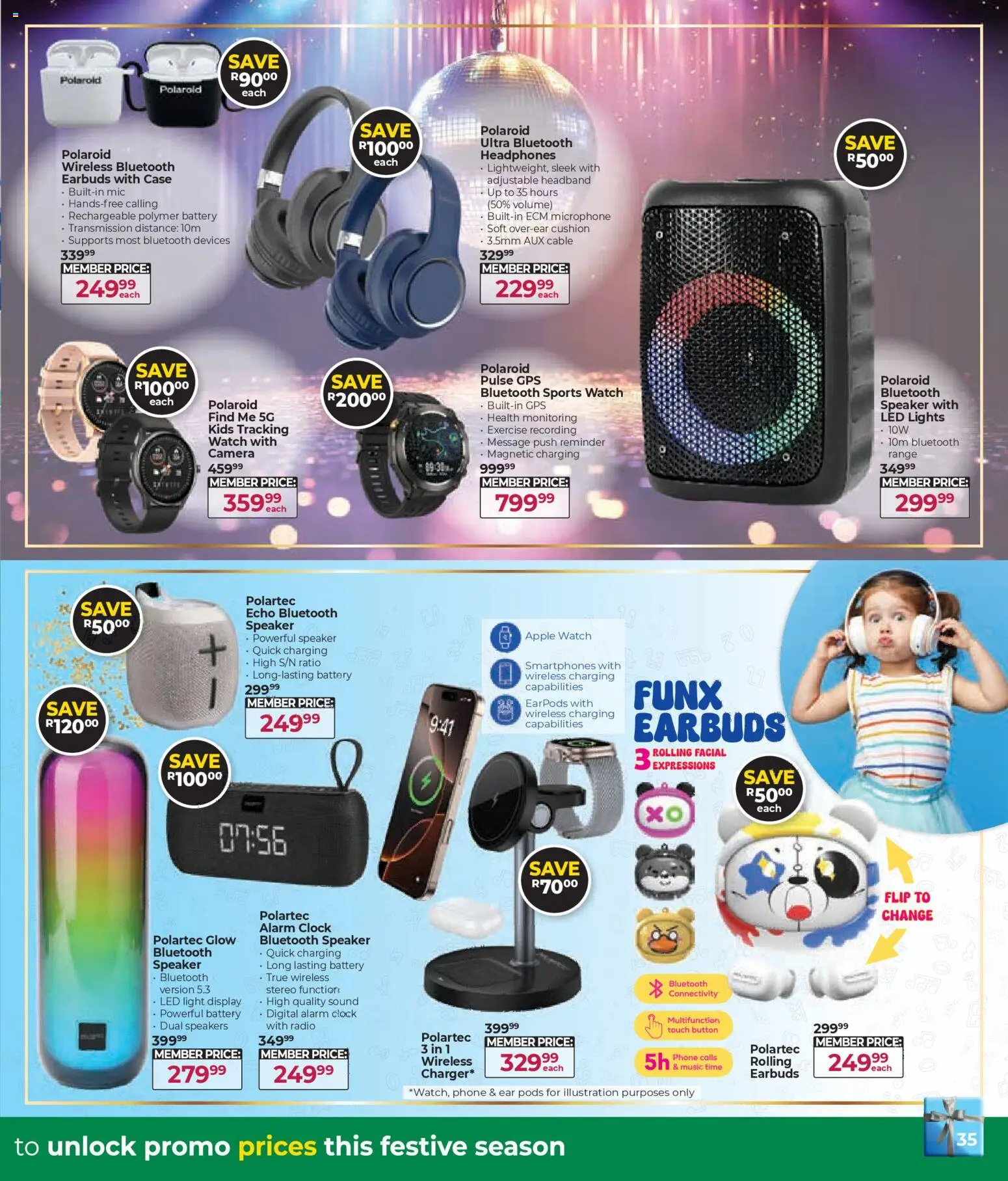 New Dis-Chem catalogue – valid from 29.10.2025 | Page: 35 | Products: Phone, Watch, Camera, Light