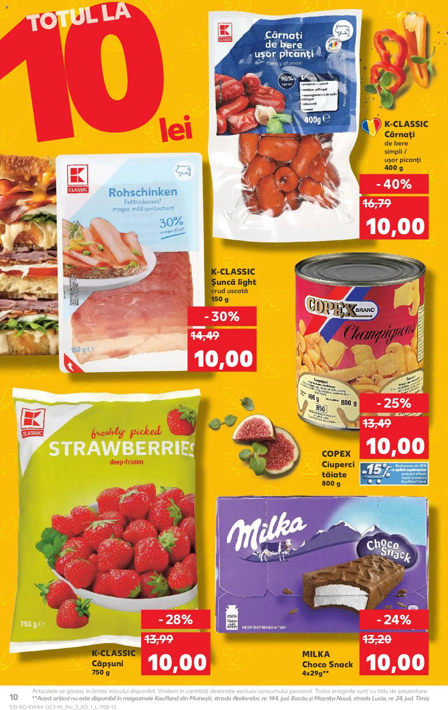 Noul catalog Kaufland – valabil de la 29.10.2025 | Pagină: 10 | Produse: Ciuperci, Șuncă, Căpșuni, Cârnați
