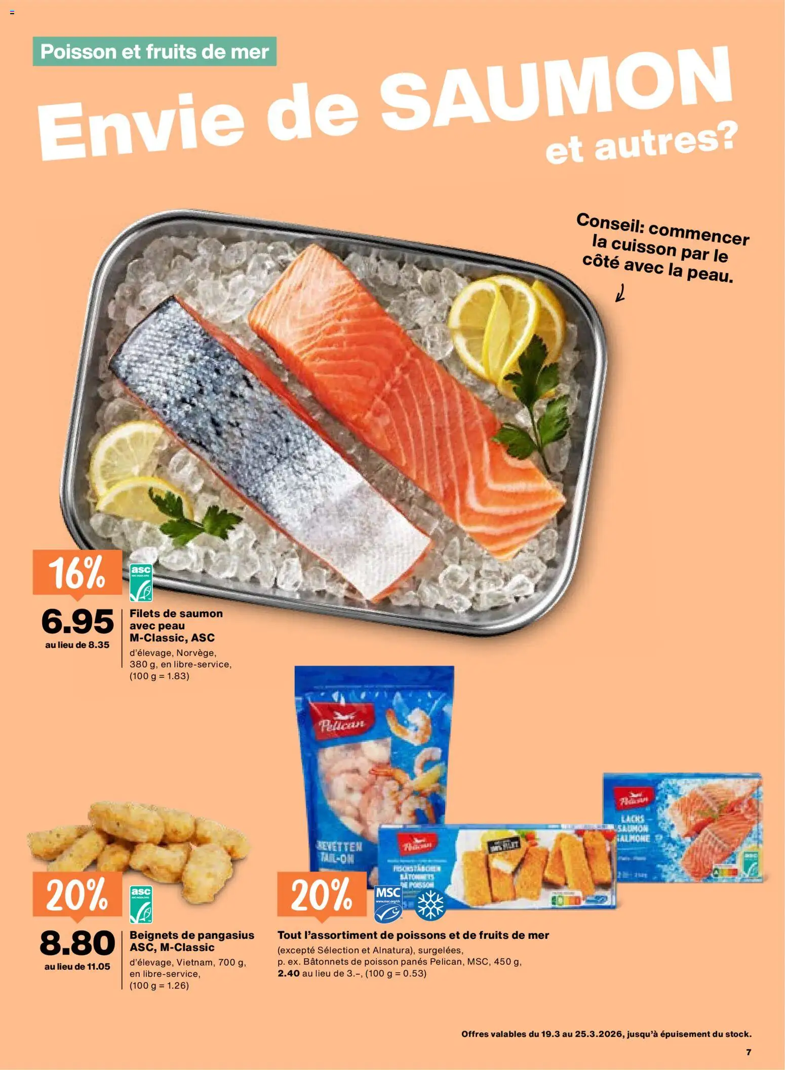 Migros aktionen FR – gültig ab 19.03.2026 | Seite: 7 | Produkte: Lachs