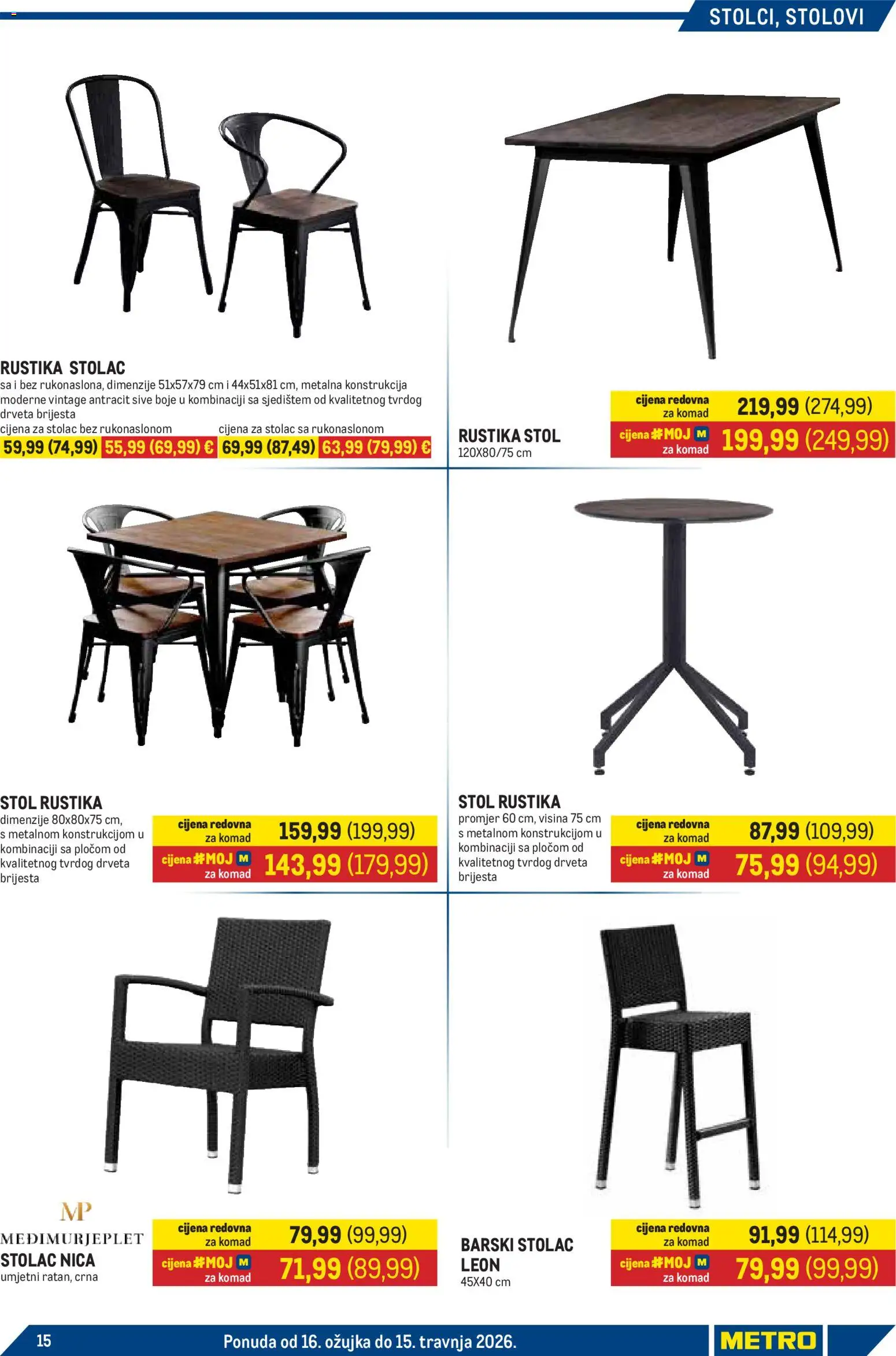 Metro katalog | vrijedi od 16.03.2026 | Stranica: 15 | Proizvodi: Stol