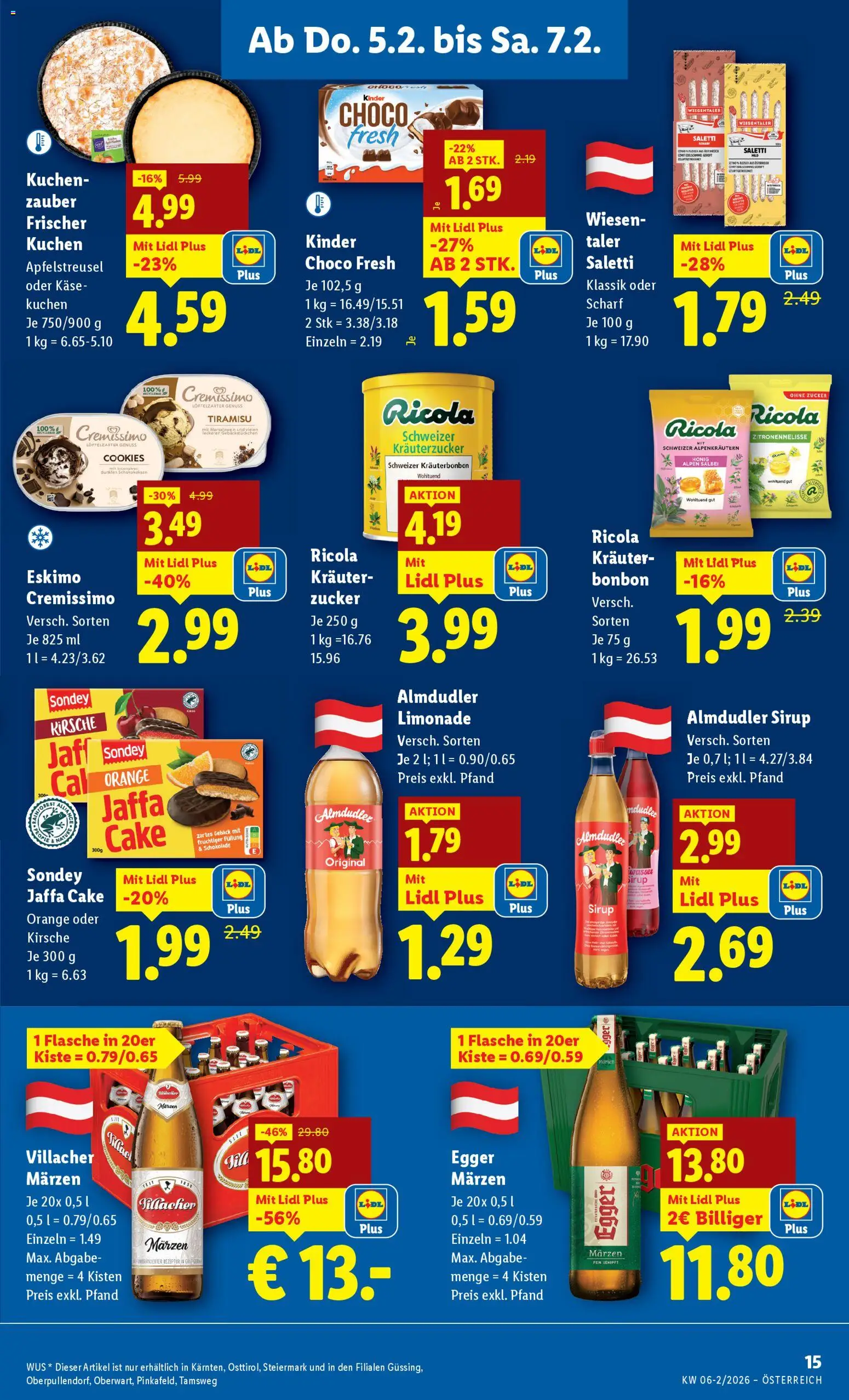 Lidl Flugblatt - Oberpullendorf, Güssing, Oberwart gültig ab 05.02.2026 | Seite: 19 | Produkte: Wasser, Zucker, Käse, Schokolade