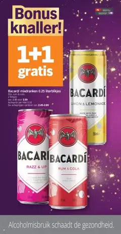 Bacardi Limon & Lemonade, Bacardi Limon & Lemonade made with rum, lemon juice & sparkling water, 250 ml - Voorbeeld van een folder van Albert Heijn, geldig van 27.12.2025 | Pagina: 16