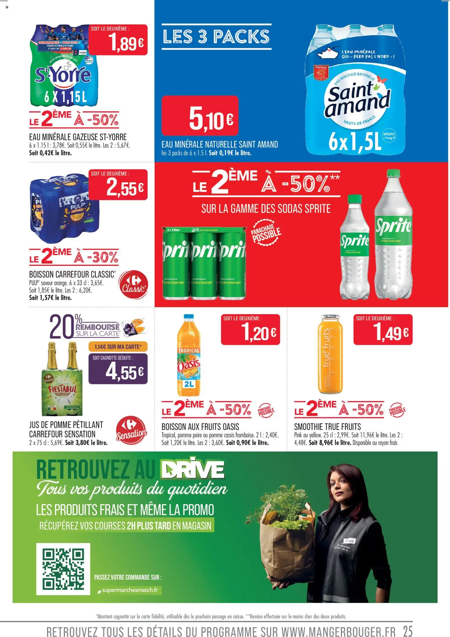 {H1} | Page: 25 | Produits: Eau minérale, Poire, Eau minérale naturelle, Jus