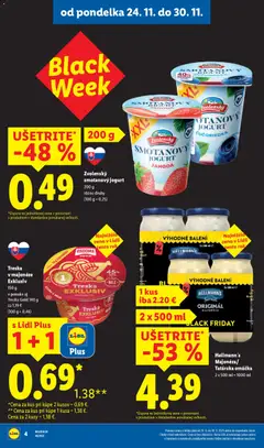 Lidl leták platný od 24.11.2025 | Strana: 4 | Produkty: Jogurt, Ryba, Tatárska omáčka, Treska