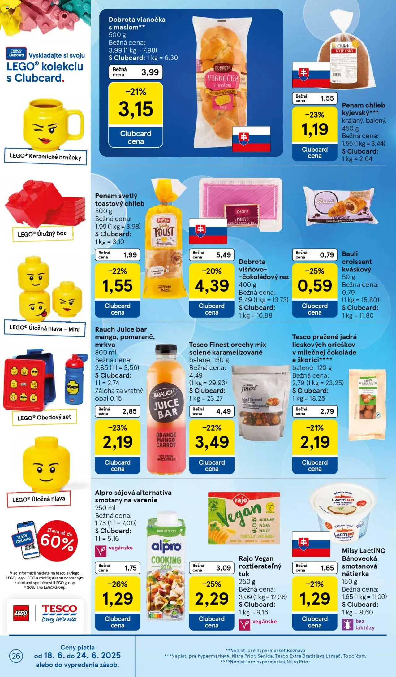 Tesco Hypermarket - leták │ platný od 18.06.2025 | Strana: 26 | Produkty: Croissant, LEGO, Mango, Alpro