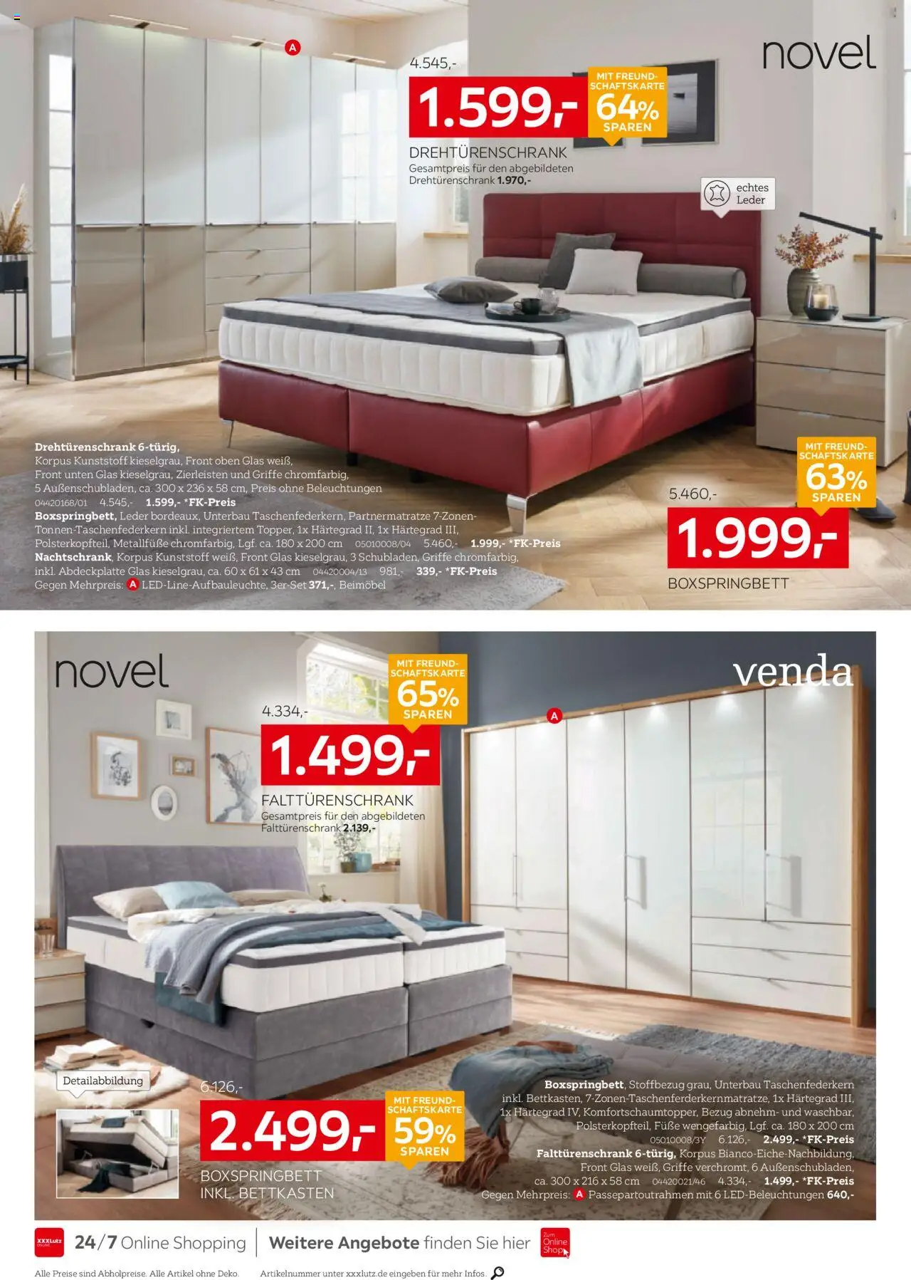 XXXL Lutz Schlafen Spezial – gültig ab 12.10.2025 | Seite: 12 | Produkte: Drehtürenschrank, Boxspringbett