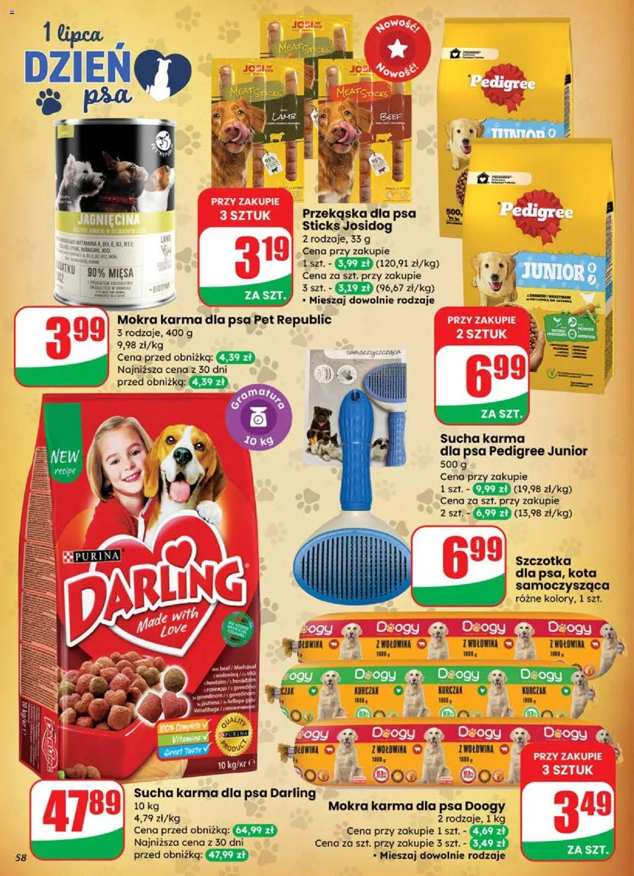 Dino Gazetka od 25.06.2025 | Strona: 58 | Produkty: Jagnięcina, Karma dla psa, Szczotka, Sucha karma dla psa