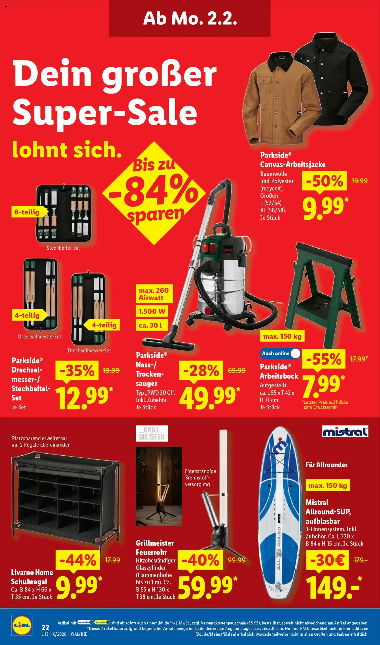 Lidl Prospekt Korntal-Münchingen – gültig ab 02.02.2026 | Seite: 32 | Produkte: Grill, Schuhregal