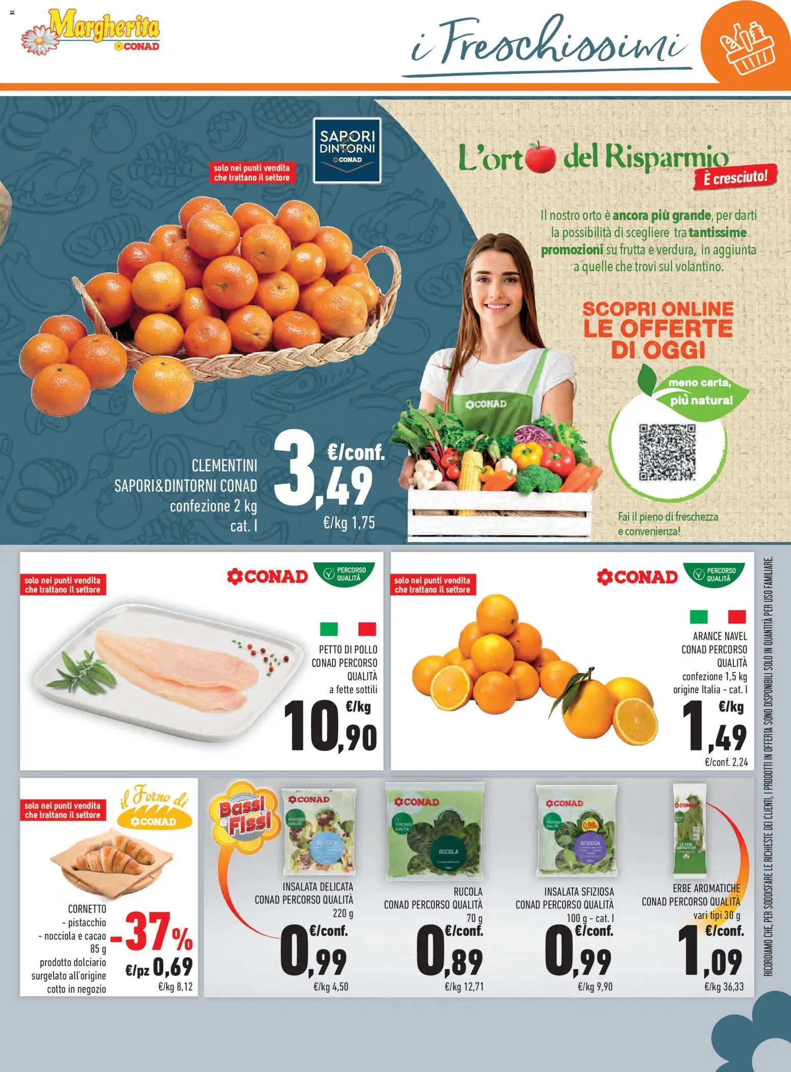 Volantino Conad del 03.12.2025 | Pagina: 17 | Prodotti: Petto di Pollo, Rucola, Cornetto, Il forno