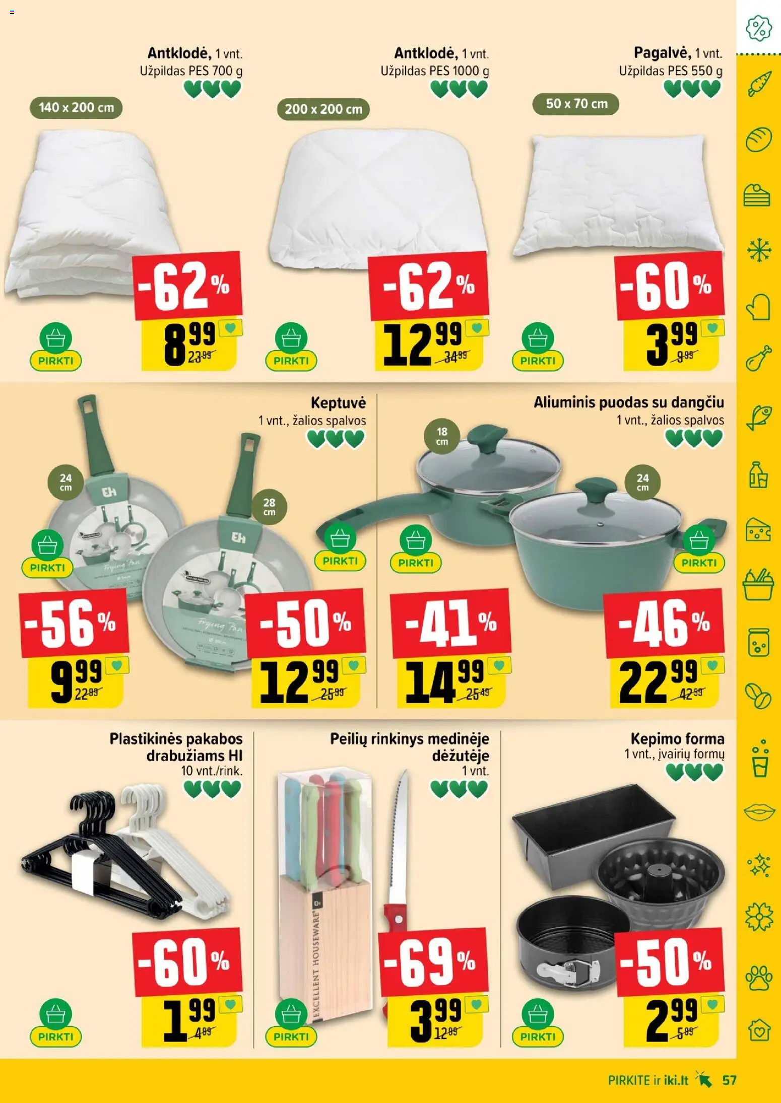 IKI akcijos nuo 12.01.2026 | Puslapis: 57 | Prekių: Keptuvė, Puodas
