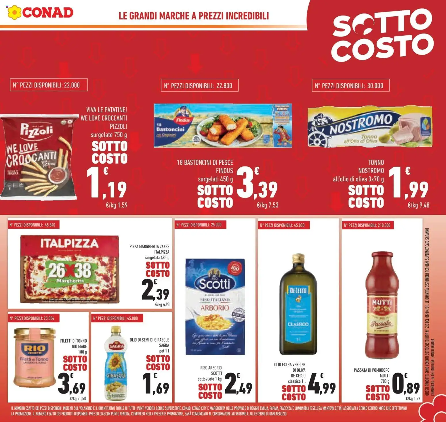 Volantino Conad del 29.01.2026 | Pagina: 3 | Prodotti: Pizza, Riso, Pomodoro, Passata di pomodoro