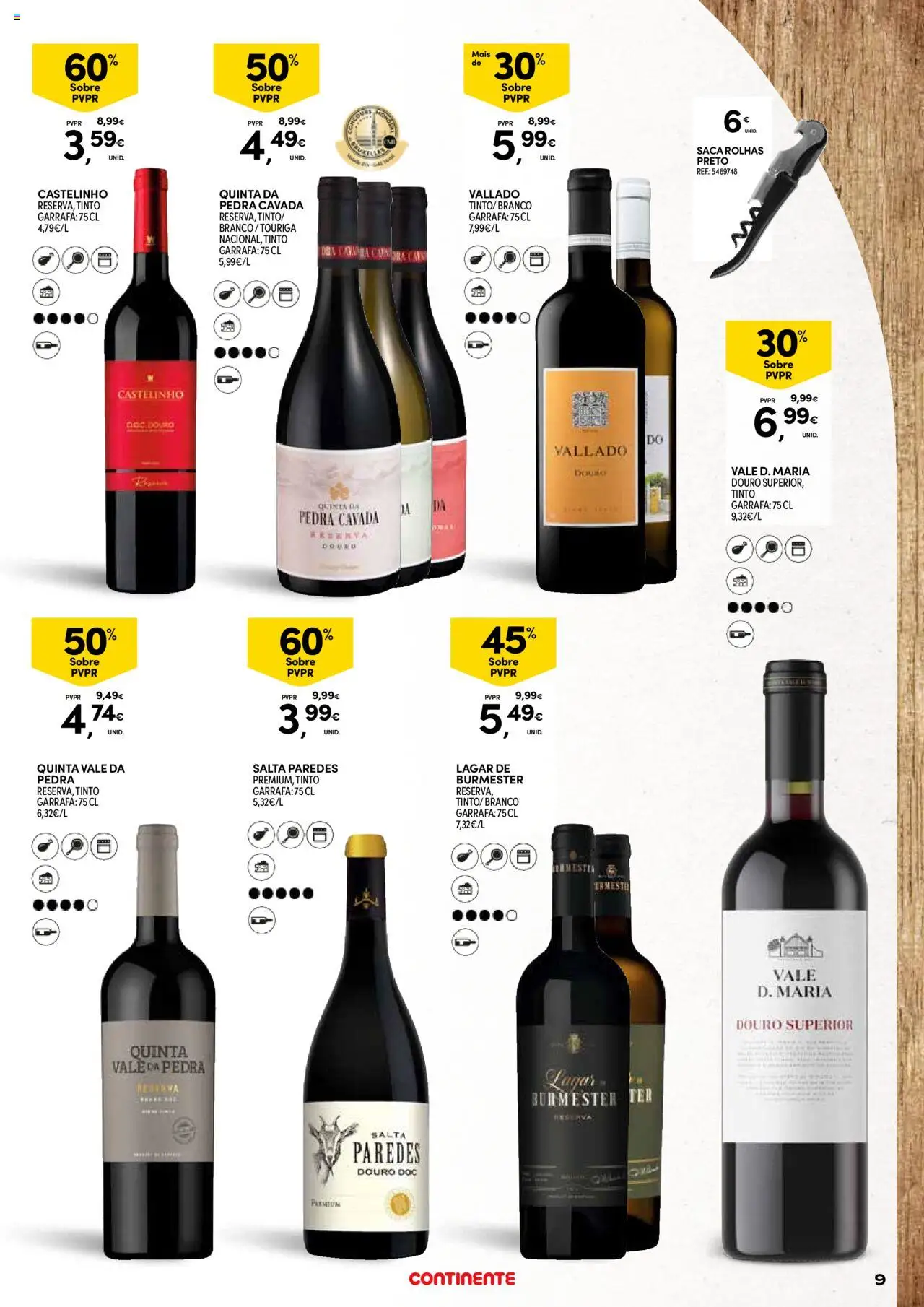 Continente - Açores: Vinhos, Enchidos e Queijos │ válido de 23.09.2025 | Página: 9 | Produtos: Saca rolhas