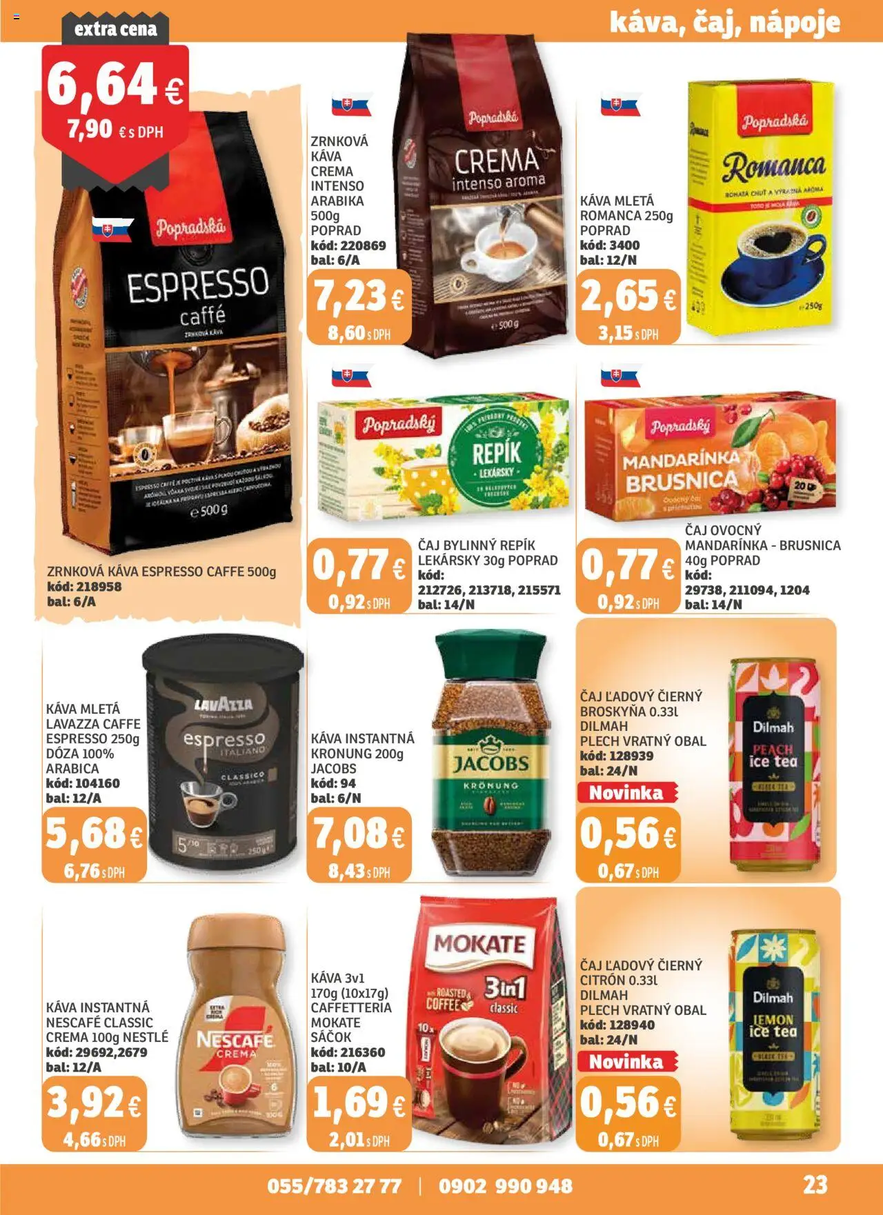 Nové Labaš akcie – leták je platný od 05.09.2025 | Strana: 23 | Produkty: Káva, Čaj, Nescafé Classic, Zrnková káva