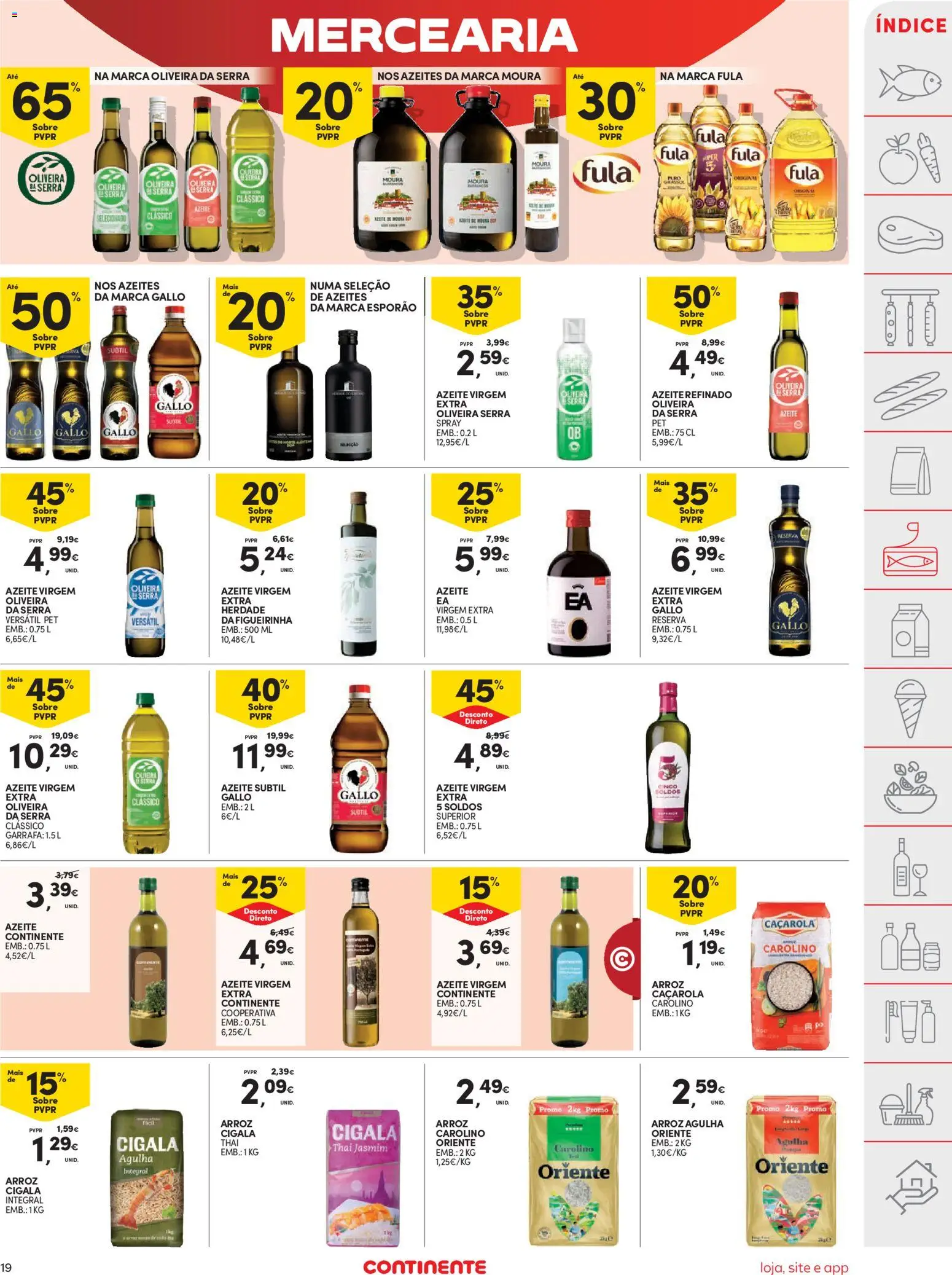 Continente folheto │ válido de 17.03.2026 | Página: 19 | Produtos: Carteira, Azeite, Arroz