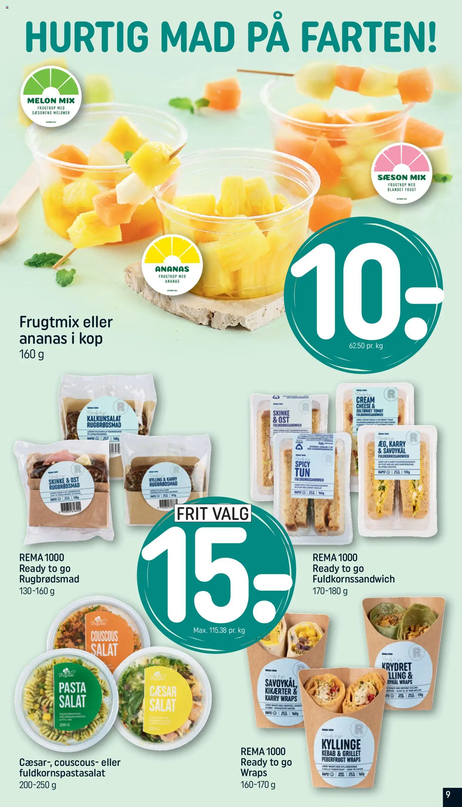 Rema 1000 tilbudsavis – gyldig fra 12.04.2026 | Side: 9 | Produkter: Skinke, Pasta, Salat, Kebab