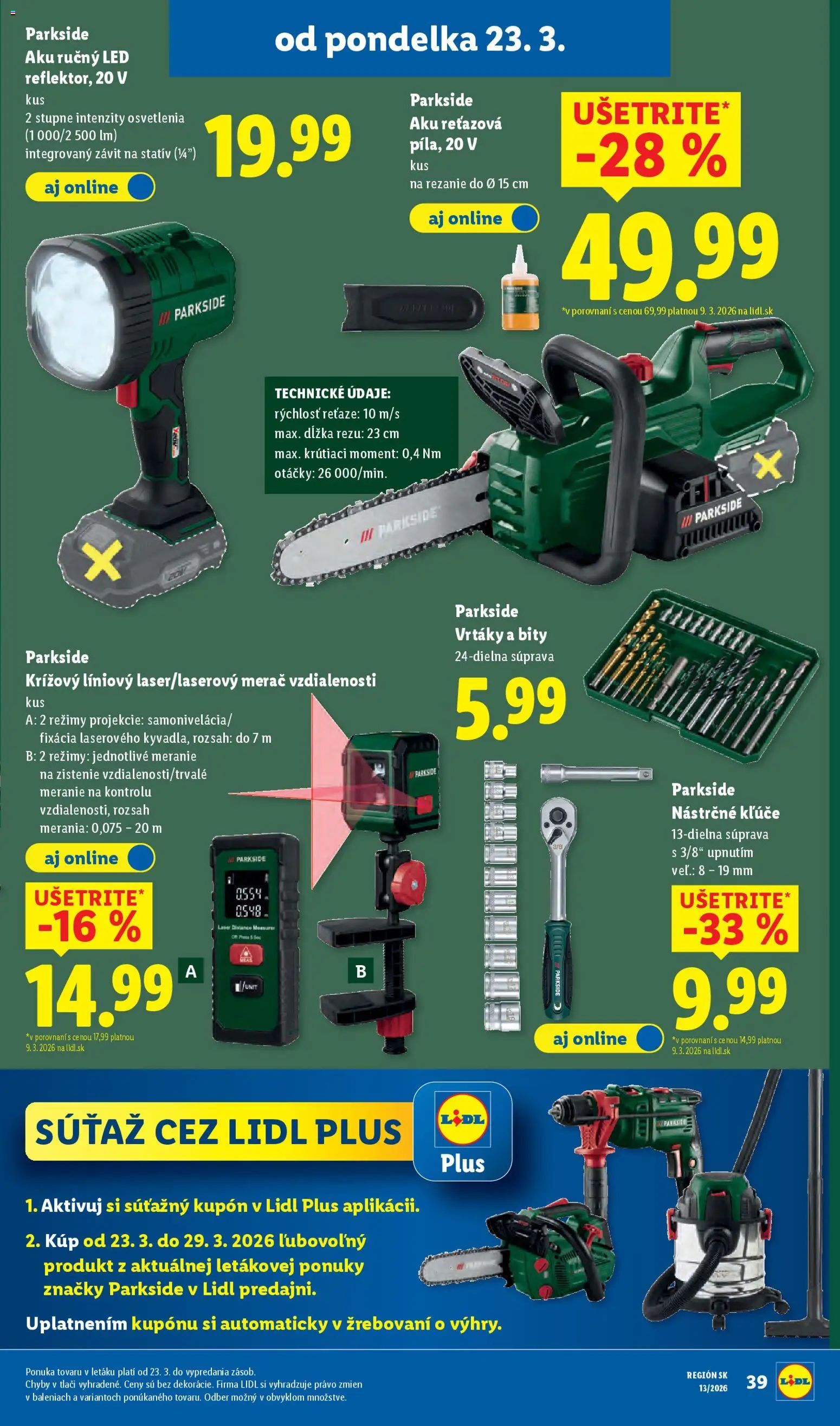 Nové Lidl akcie – leták je platný od 23.03.2026 | Strana: 49 | Produkty: Laser, Aku, Parkside, Parkside aku