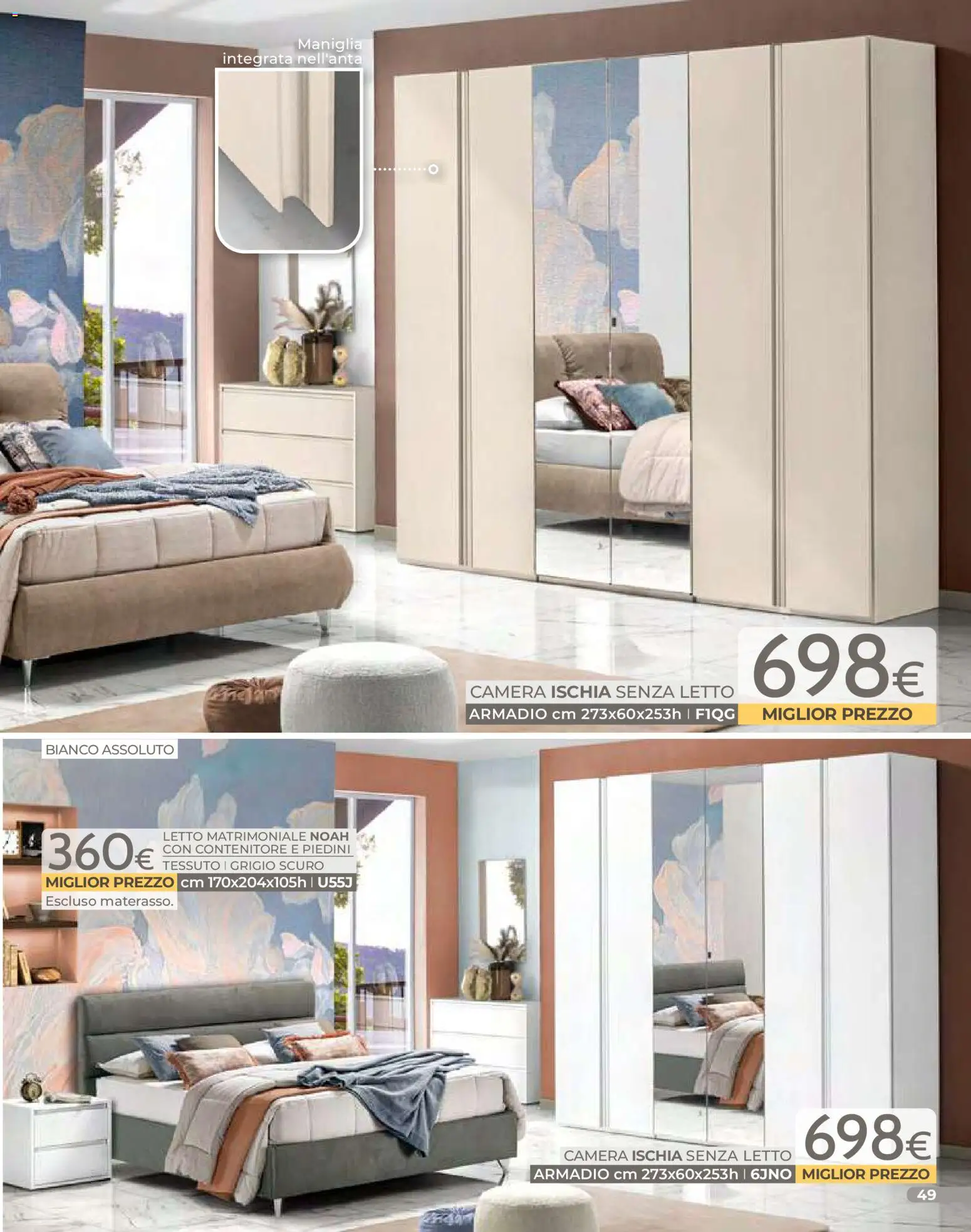 Volantino Mondo Convenienza del 01.01.2026 | Pagina: 51 | Prodotti: Letto matrimoniale, Contenitore, Letto, Armadio