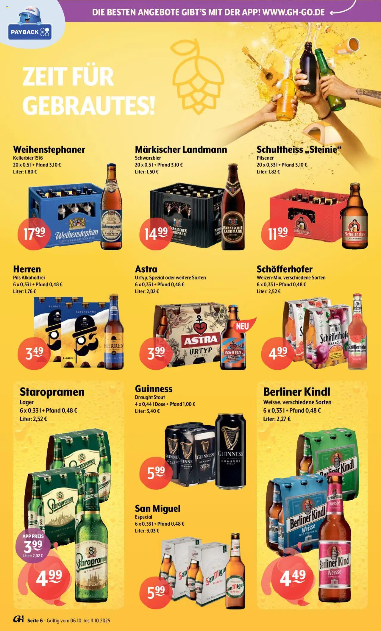 Getränke Hoffmann - Brandenburg – gültig ab 06.10.2025 | Seite: 6 | Produkte: Berliner, Pils, Astra, Himbeere