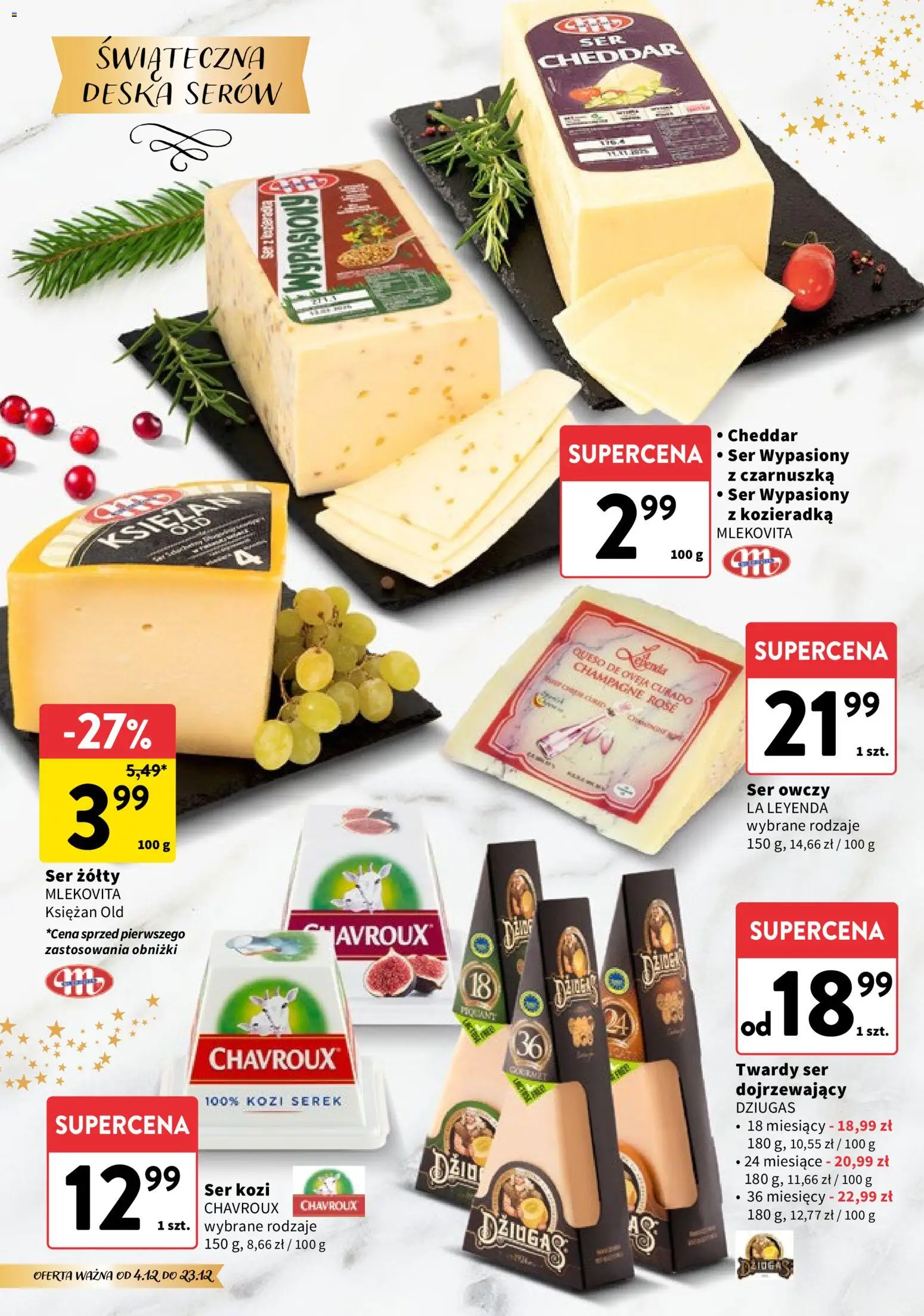 Intermarche Gazetka - Świąteczne Delikatesy od 04.12.2025 | Strona: 4 | Produkty: Ser owczy, Serek, Ser, Cheddar