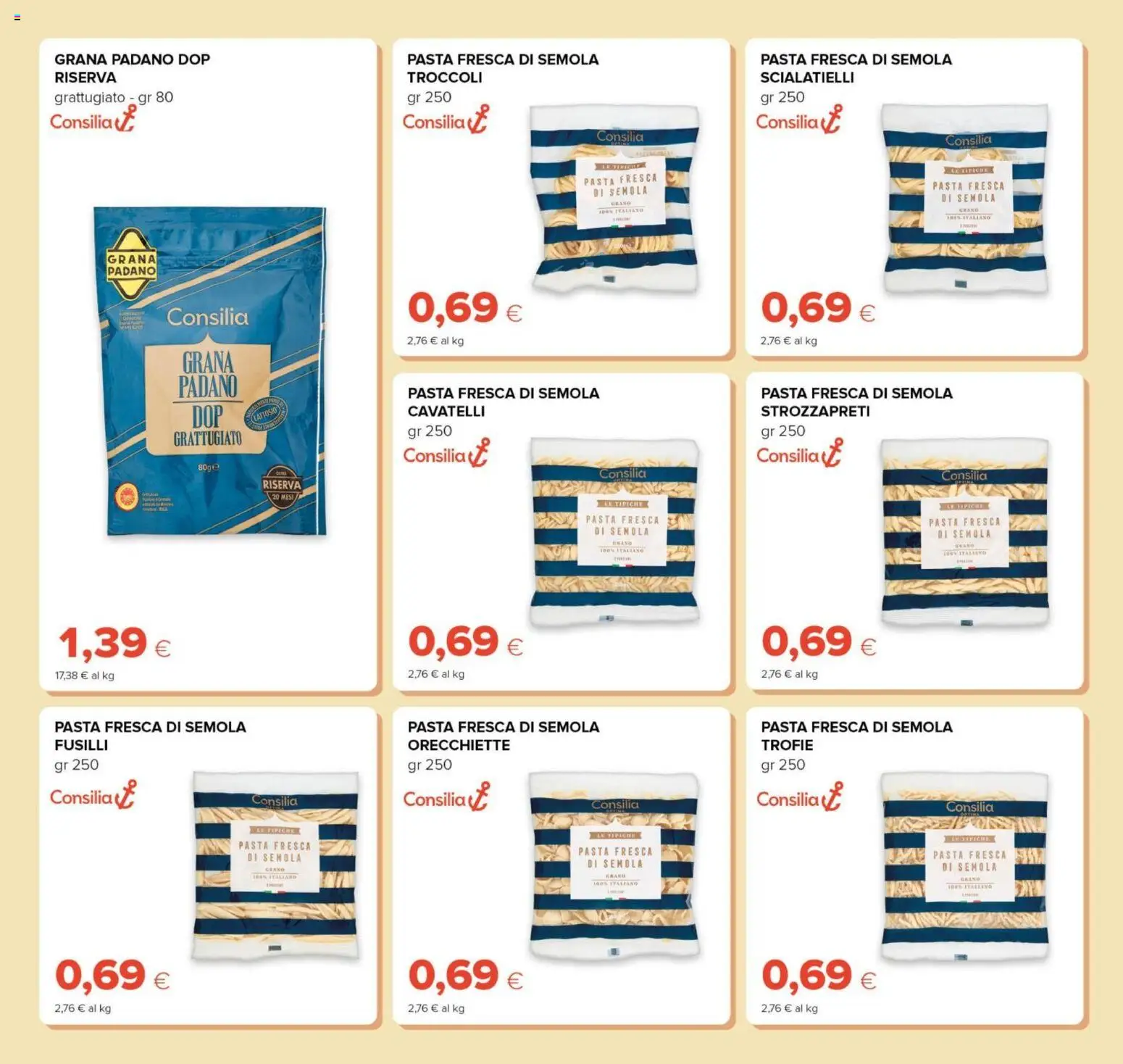 Volantino Tigre del 01.01.2026 | Pagina: 5 | Prodotti: Pasta, Fusilli, Grana Padano, Orecchiette