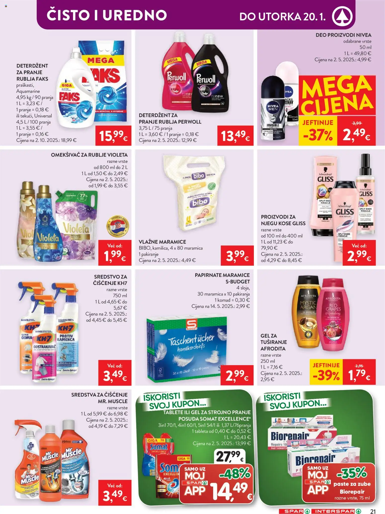 Spar katalog | vrijedi od 14.01.2026 | Stranica: 26 | Proizvodi: Faks, Vlažne maramice, Somat, Perwoll