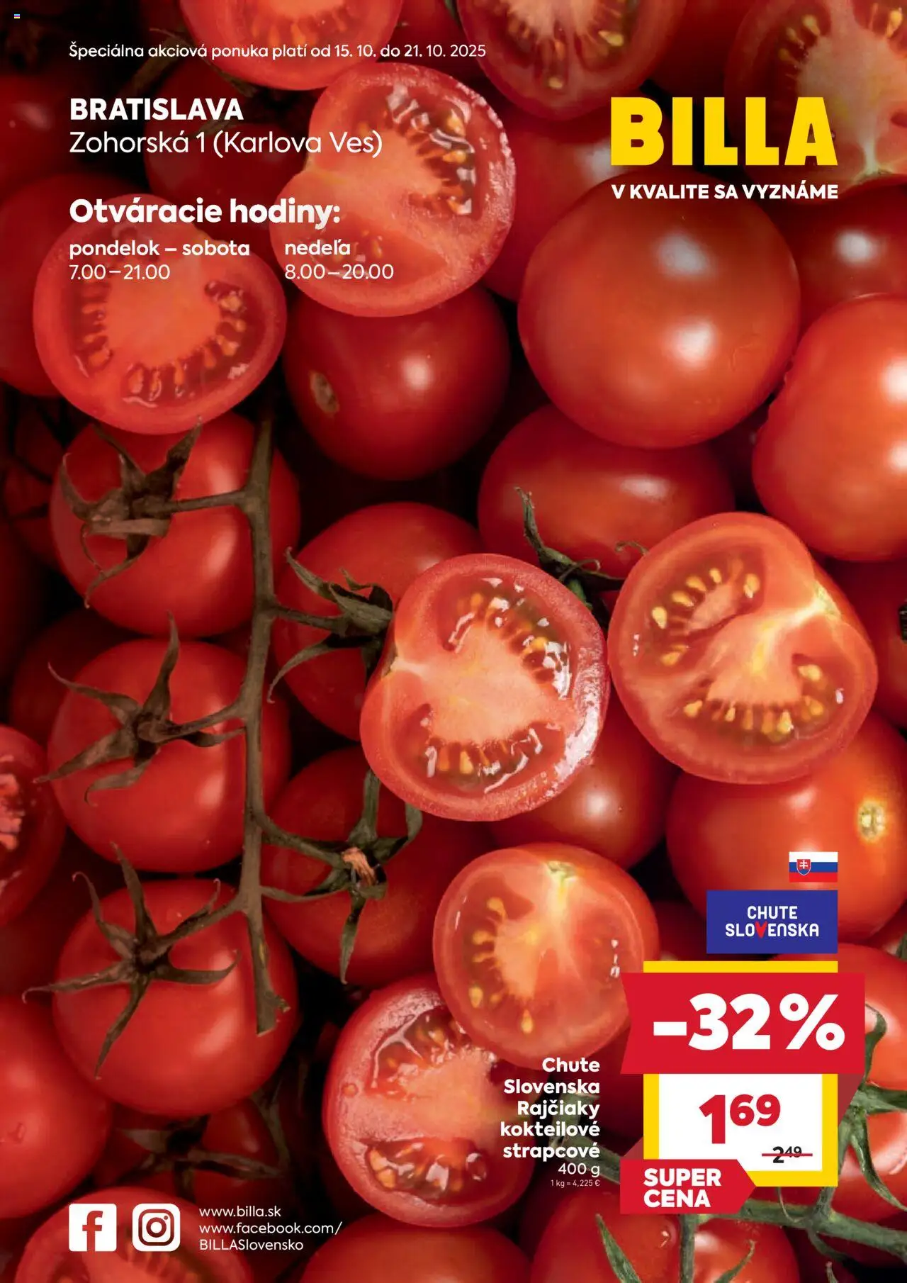 Nové Billa akcie – leták je platný od 15.10.2025 | Strana: 1 | Produkty: Hodiny