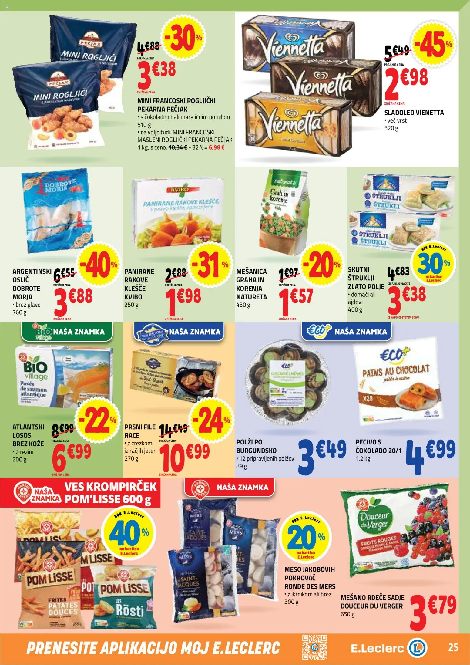 Novi E.leclerc katalog ponudbe – veljaven od 18.03.2026 | Stran: 25 | Izdelki: Štruklji, Rogljički, Sadje, Grah