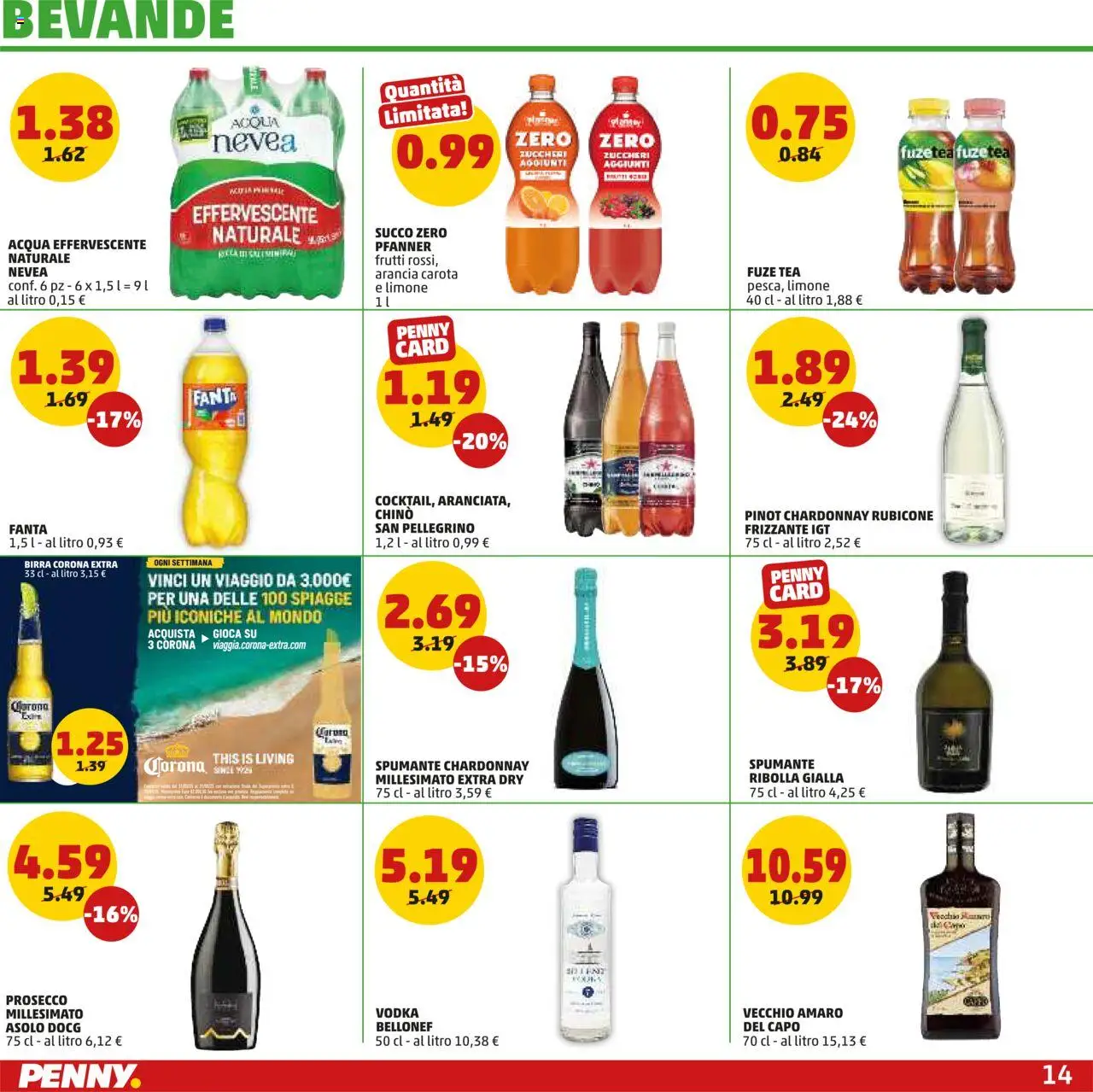 Volantino PENNY del 19.06.2025 | Pagina: 14 | Prodotti: Succo, Prosecco, Spumante, Fanta