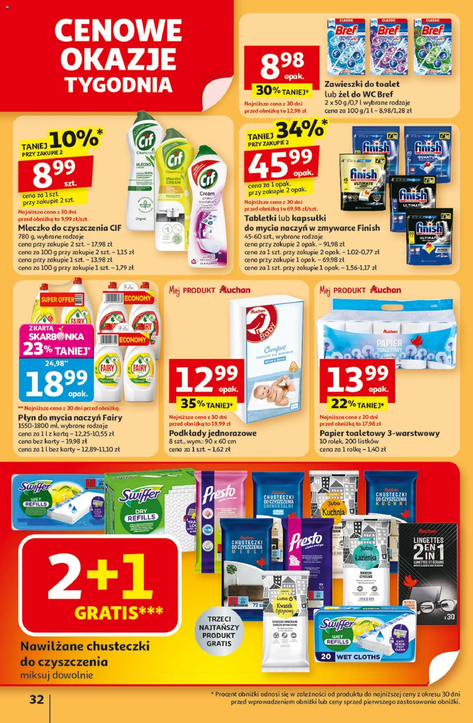 Auchan Gazetka - Pewność niskich cen Hipermarket od 30.10.2025 | Strona: 32 | Produkty: Karta, Papier toaletowy, Fairy, Płyn do mycia naczyń
