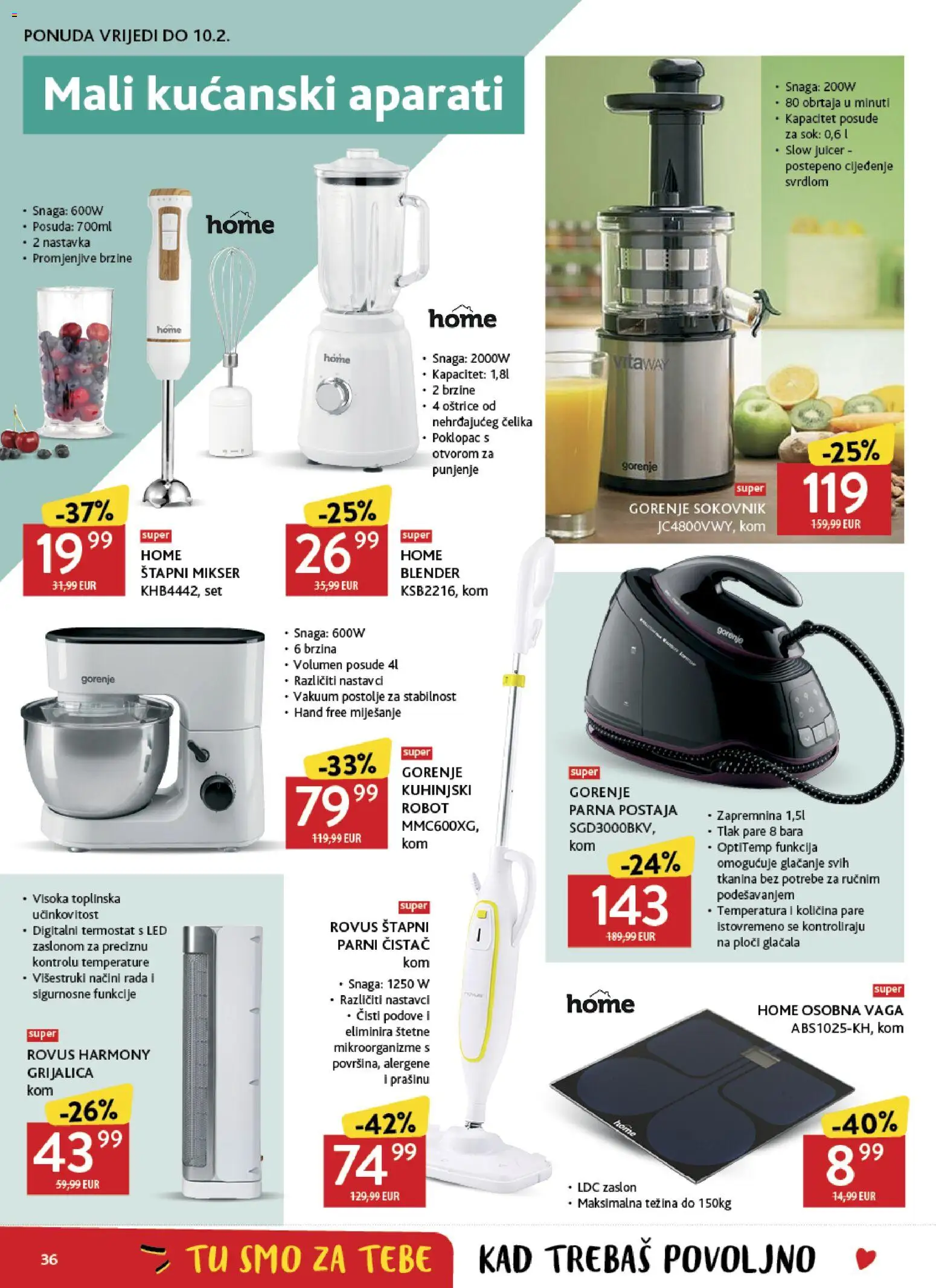 Konzum katalog | vrijedi od 28.01.2026 | Stranica: 36 | Proizvodi: Robot, Sokovnik, Blender, Parni čistač