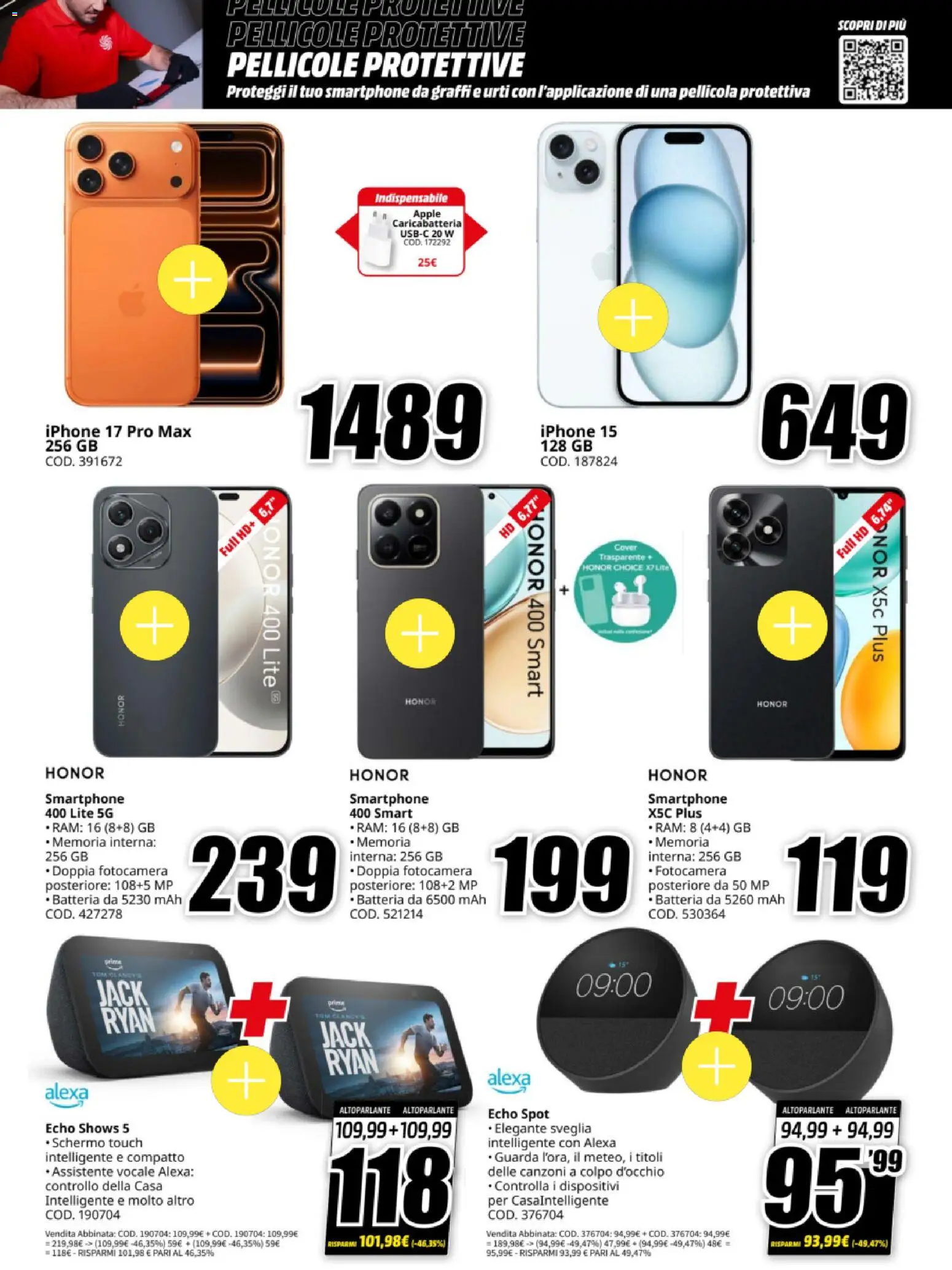 Volantino Media World del 12.11.2025 | Pagina: 7 | Prodotti: Smartphone, Sveglia, Pellicola, Batteria