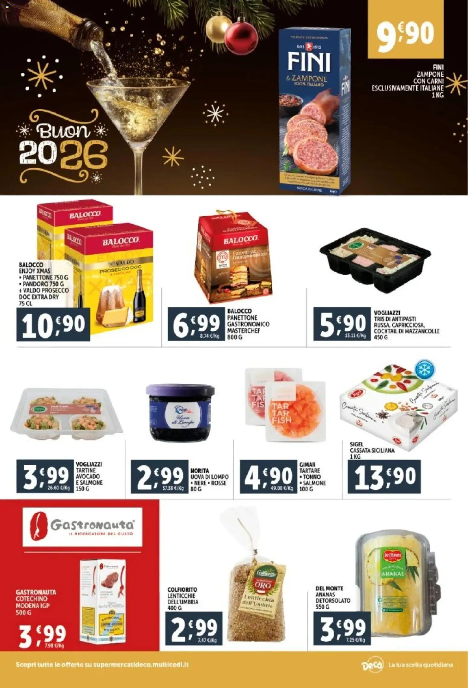 Volantino Decò del 29.12.2025 | Pagina: 2 | Prodotti: Uova, Pandoro, Panettone, Cotechino