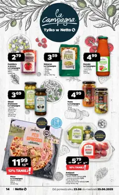 Netto gazetka - Spożywcza od 23.06.2025 | Strona: 14 | Produkty: Penne, Pesto, Pomidory w puszce, Makaron