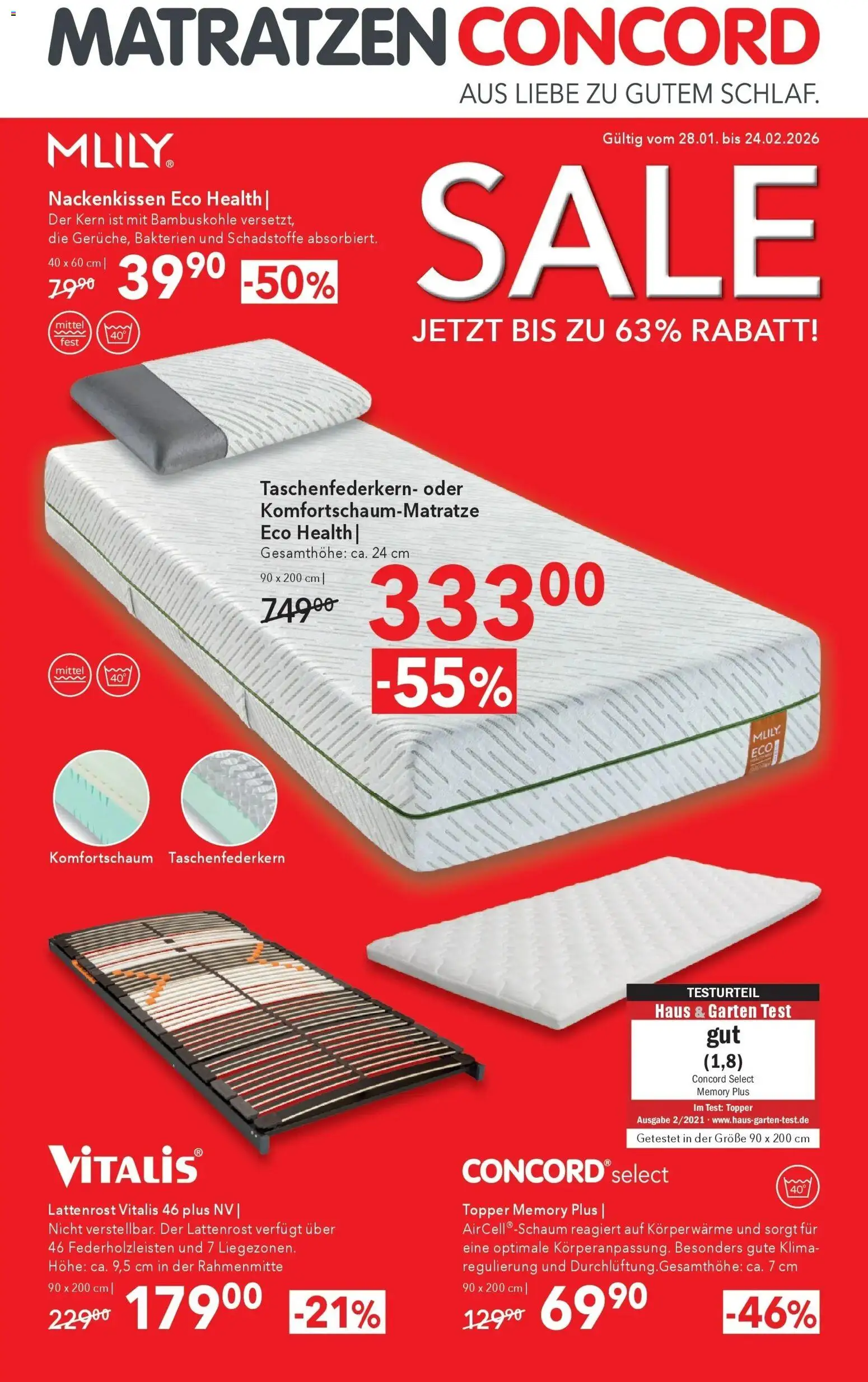 Matratzen Concord Wien gültig ab 27.01.2026 | Seite: 1 | Produkte: Lattenrost