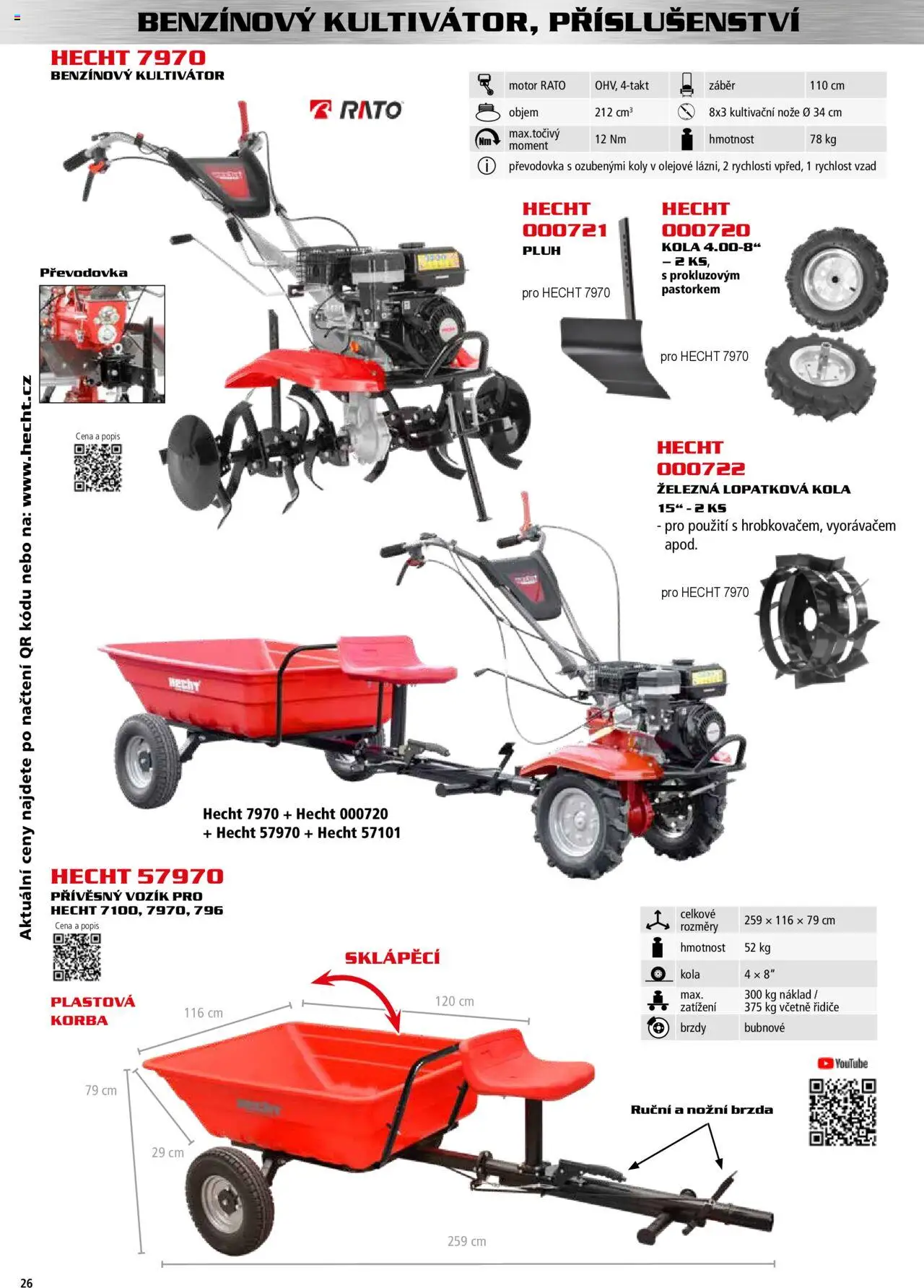 Hecht katalog - Podzim - zima 2025 od 01.09.2025 | Strana: 26 | Produkty: Kultivátor, Hecht, Přívěsný vozík, Kola
