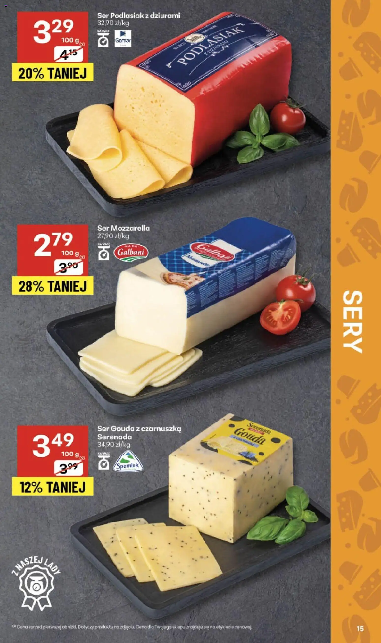 Delikatesy Centrum Gazetka od 30.10.2025 | Strona: 15 | Produkty: Czarnuszka, Ser, Mozzarella, Ser gouda