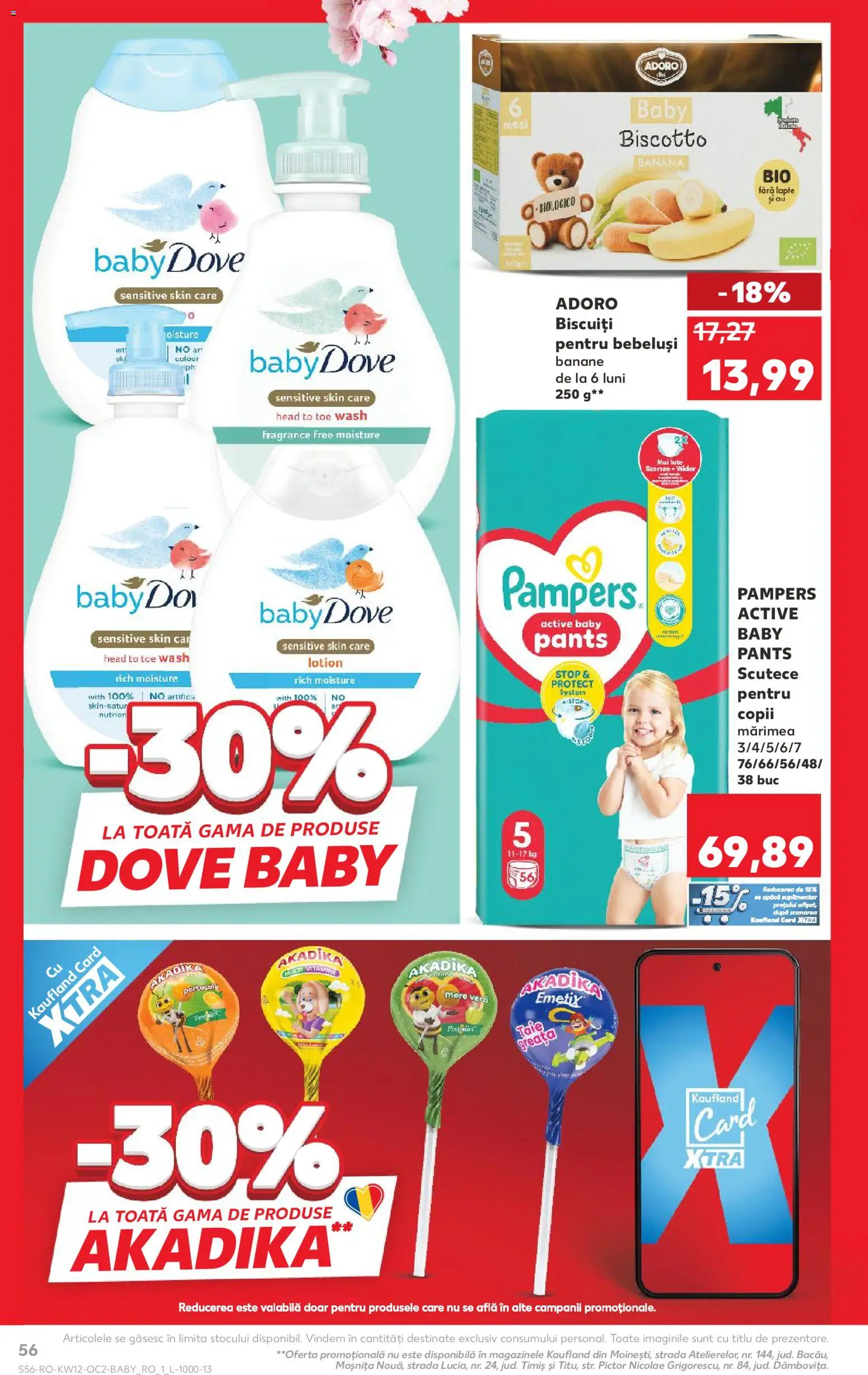 Noul catalog Kaufland – valabil de la 18.03.2026 | Pagină: 56 | Produse: Lapte, Banane, Biscuiți, Scutece
