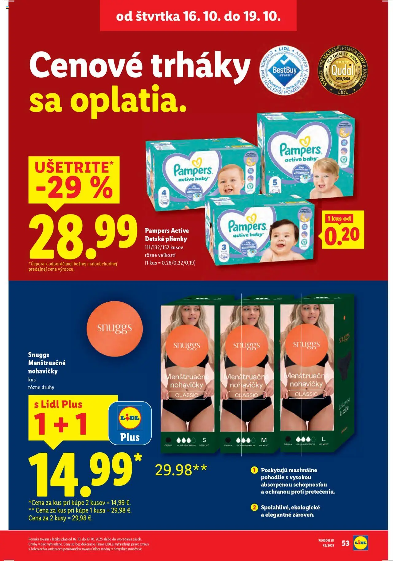 Nové Lidl akcie – leták je platný od 16.10.2025 | Strana: 6 | Produkty: Nohavičky, Plienky, Pampers