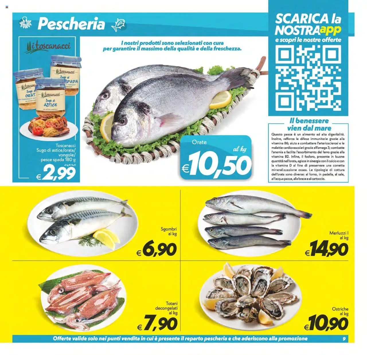 Volantino SuperConveniente del 14.10.2025 | Pagina: 9 | Prodotti: Pesce, Astice, Sugo, Pesce spada
