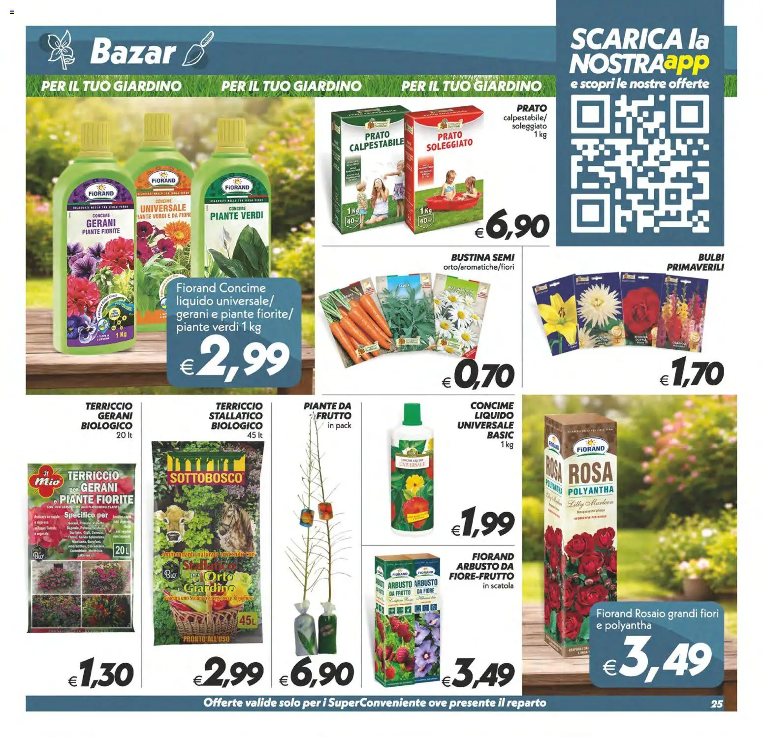 Volantino SuperConveniente del 06.03.2026 | Pagina: 25 | Prodotti: Concime, Gerani, Terriccio, Scatola